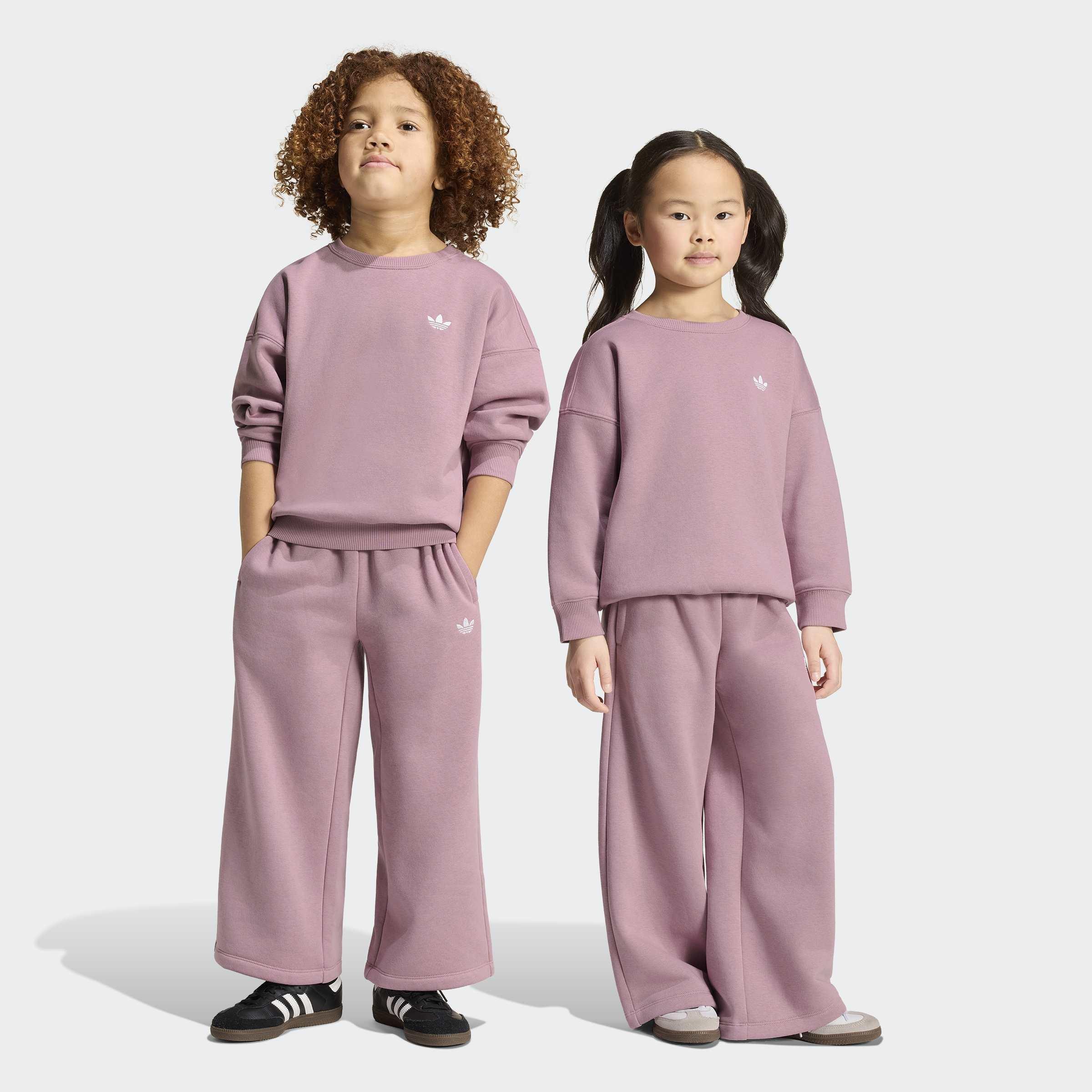 Kids Unisex Loose Crew Top & Wide Leg Pants Set, Purple, A701_ONE, large image number 5
