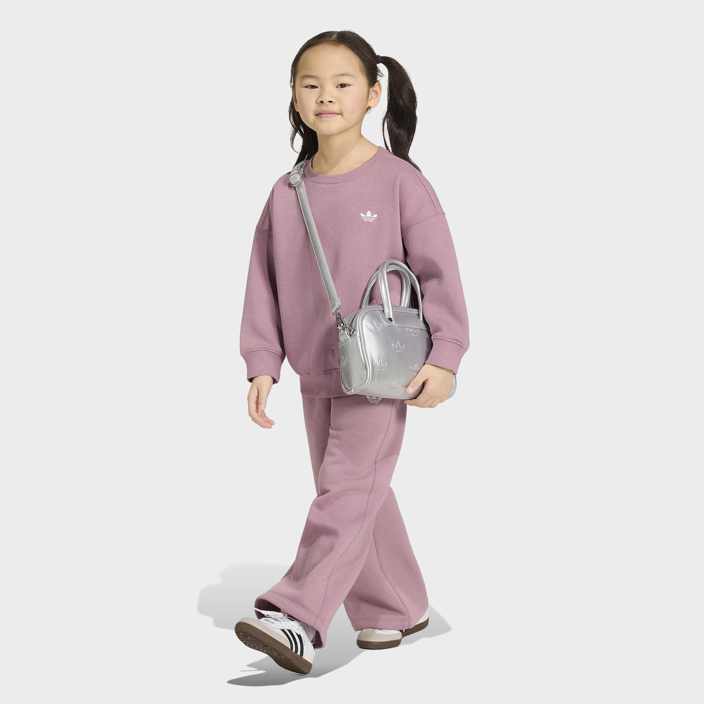 Kids Unisex Loose Crew Top & Wide Leg Pants Set, Purple, A701_ONE, large image number 8