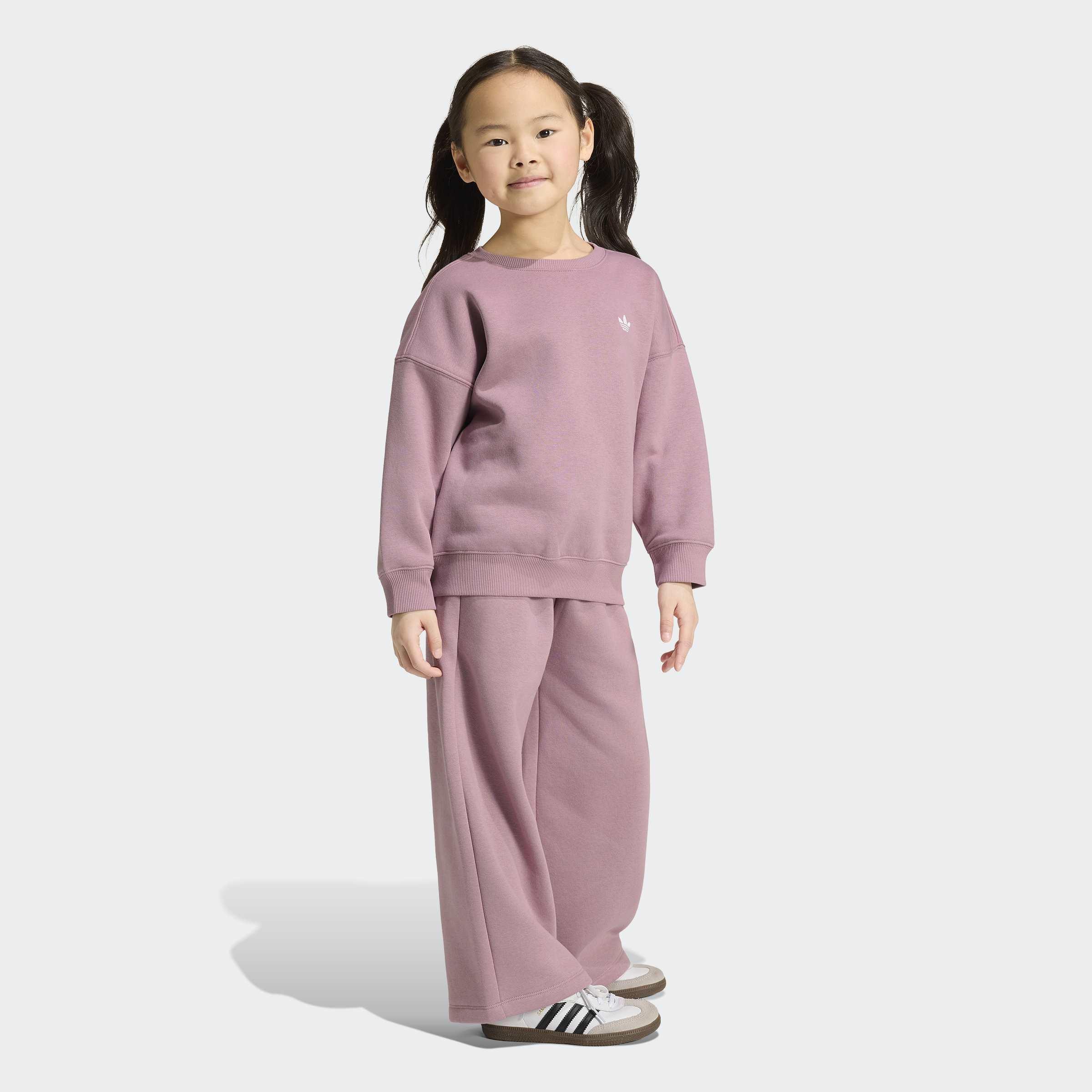 Kids Unisex Loose Crew Top & Wide Leg Pants Set, Purple, A701_ONE, large image number 9