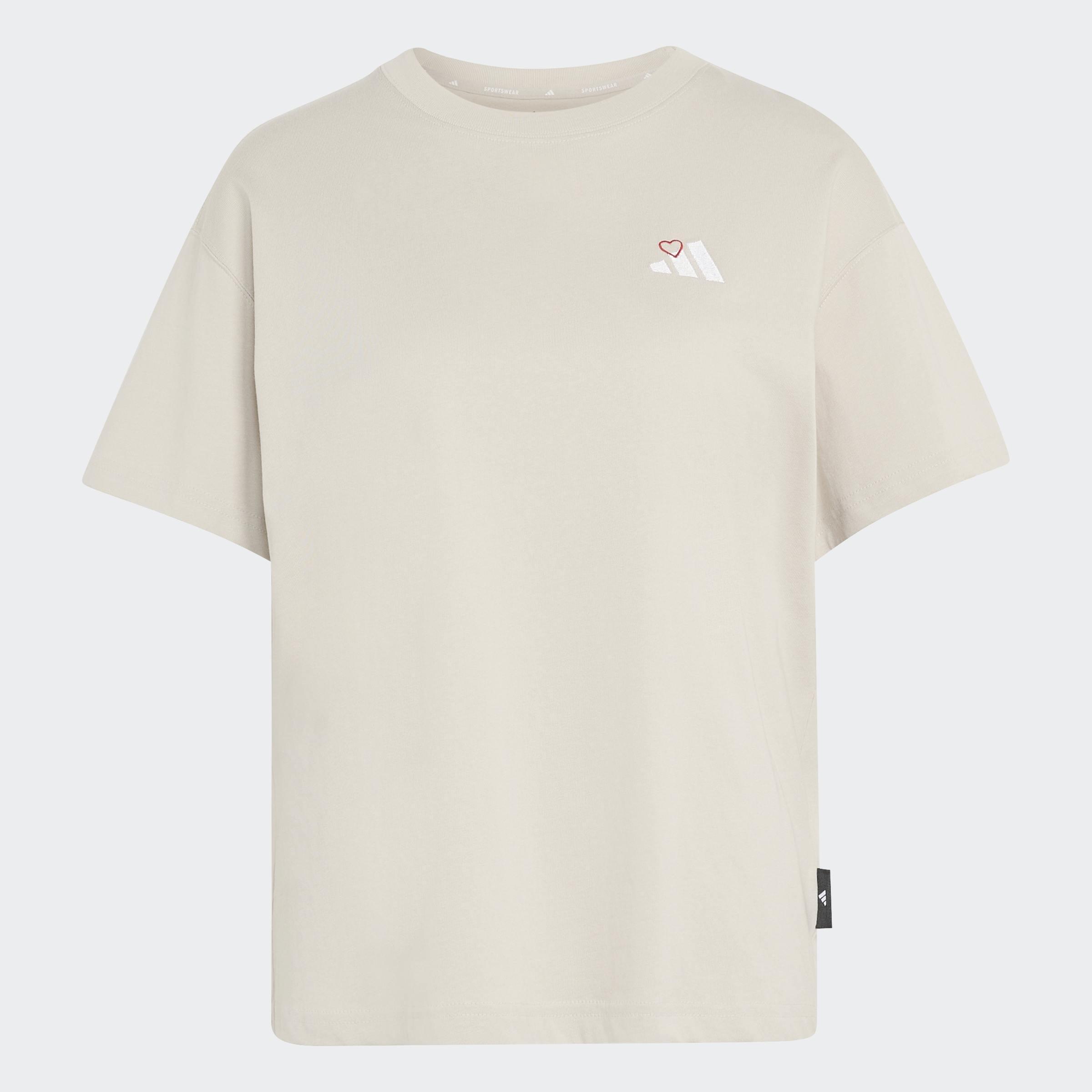 Embroidery Pack Loose Graphic T-Shirt, Beige