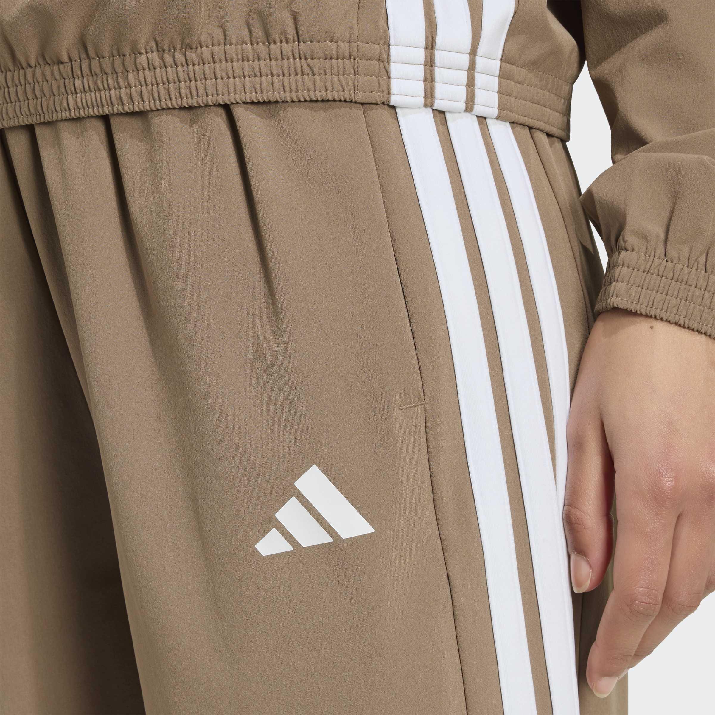 Train Essentials 3-Stripes Woven Joggers, Beige, A701_ONE, large image number 2