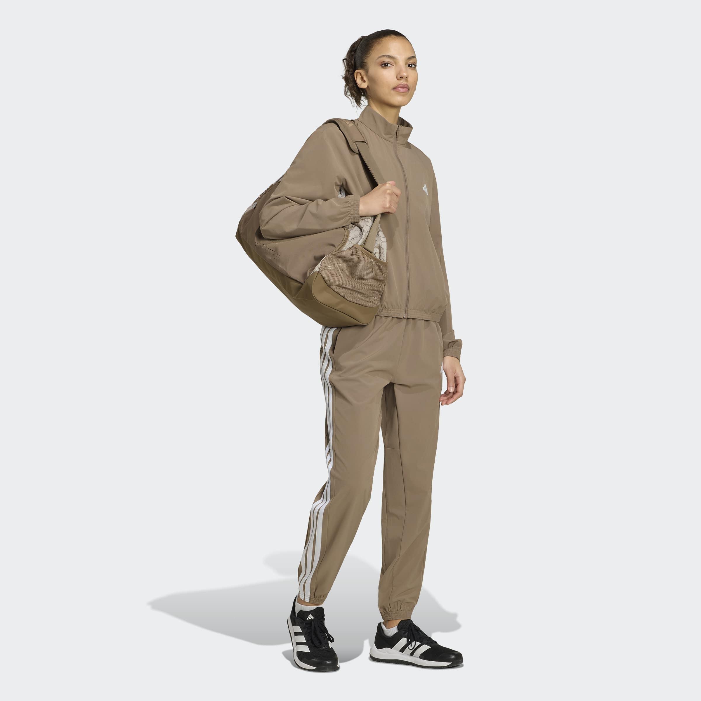 Train Essentials 3-Stripes Woven Joggers, Beige, A701_ONE, large image number 4
