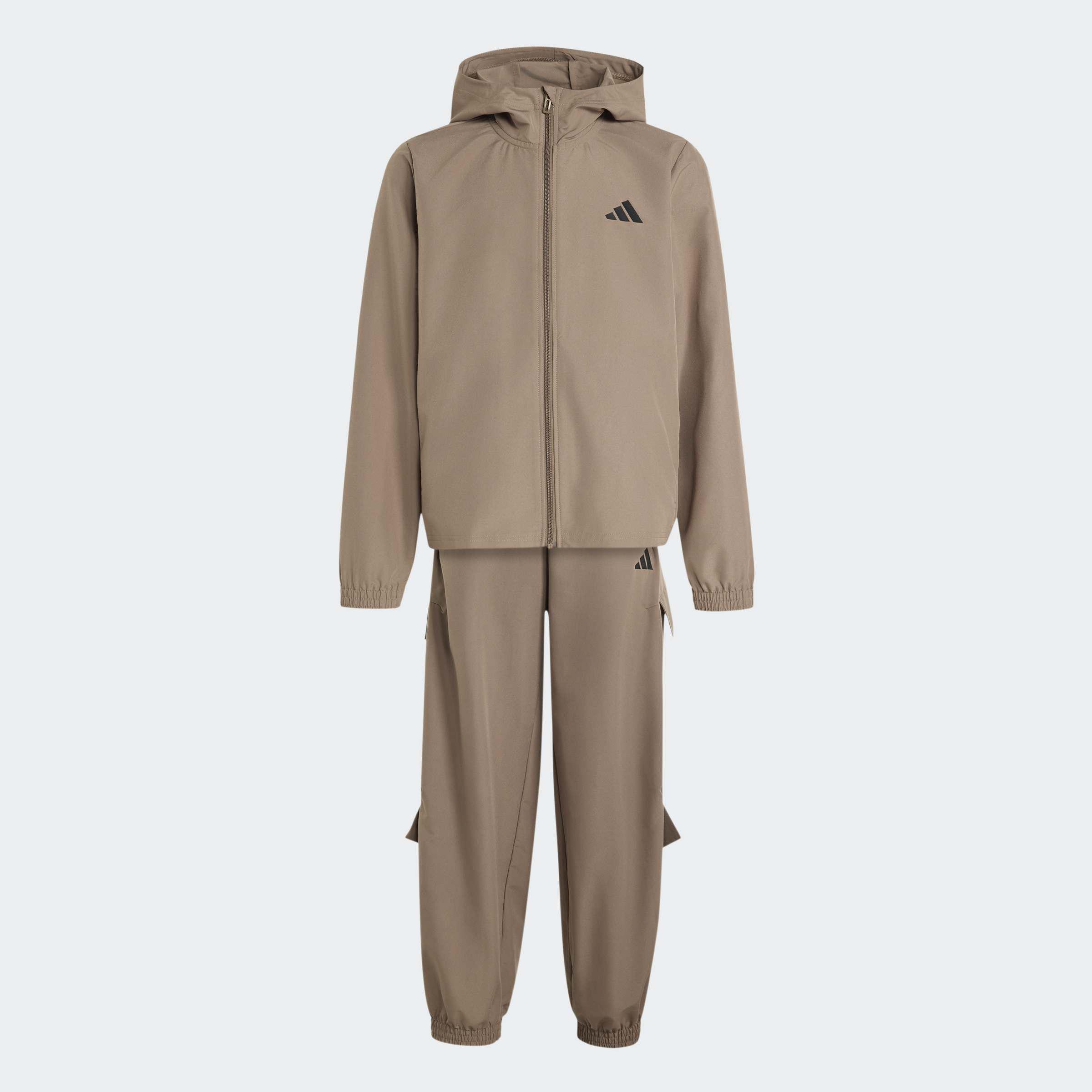 Kids Unisex Seasonals Woven Utility Tracksuit, Beige