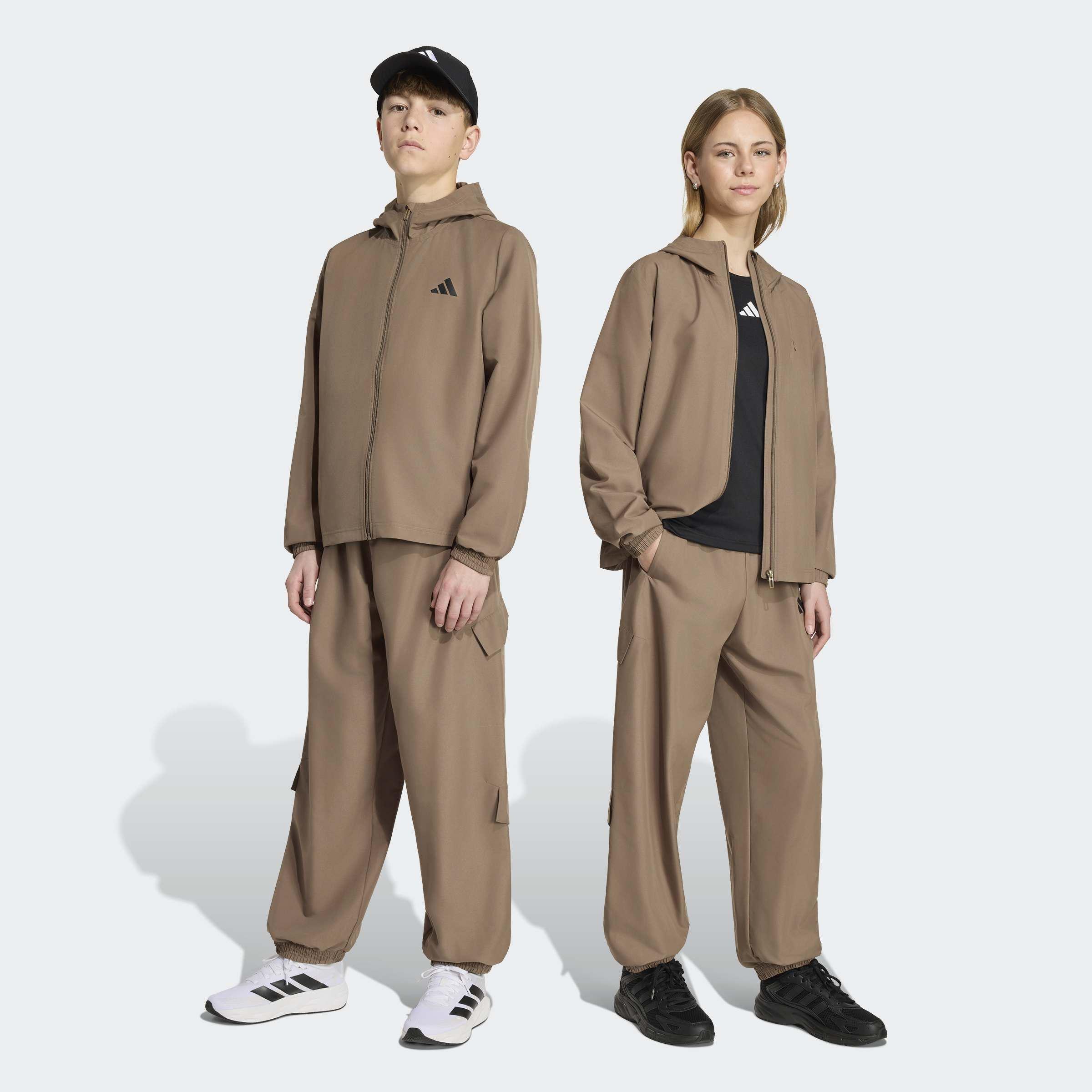 Kids Unisex Seasonals Woven Utility Tracksuit, Beige, A701_ONE, large image number 7