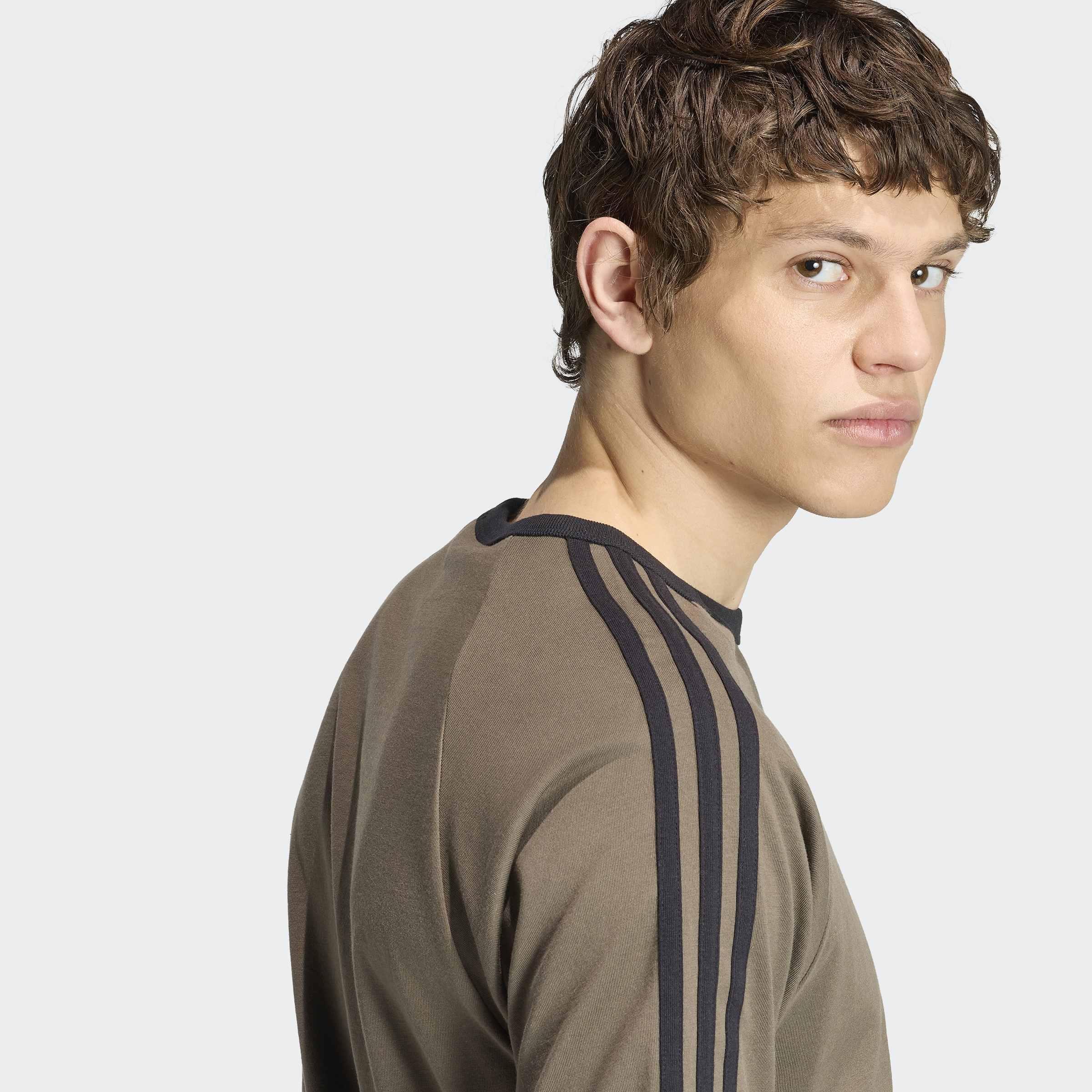 3-Stripes T-Shirt, Brown, A701_ONE, large image number 3