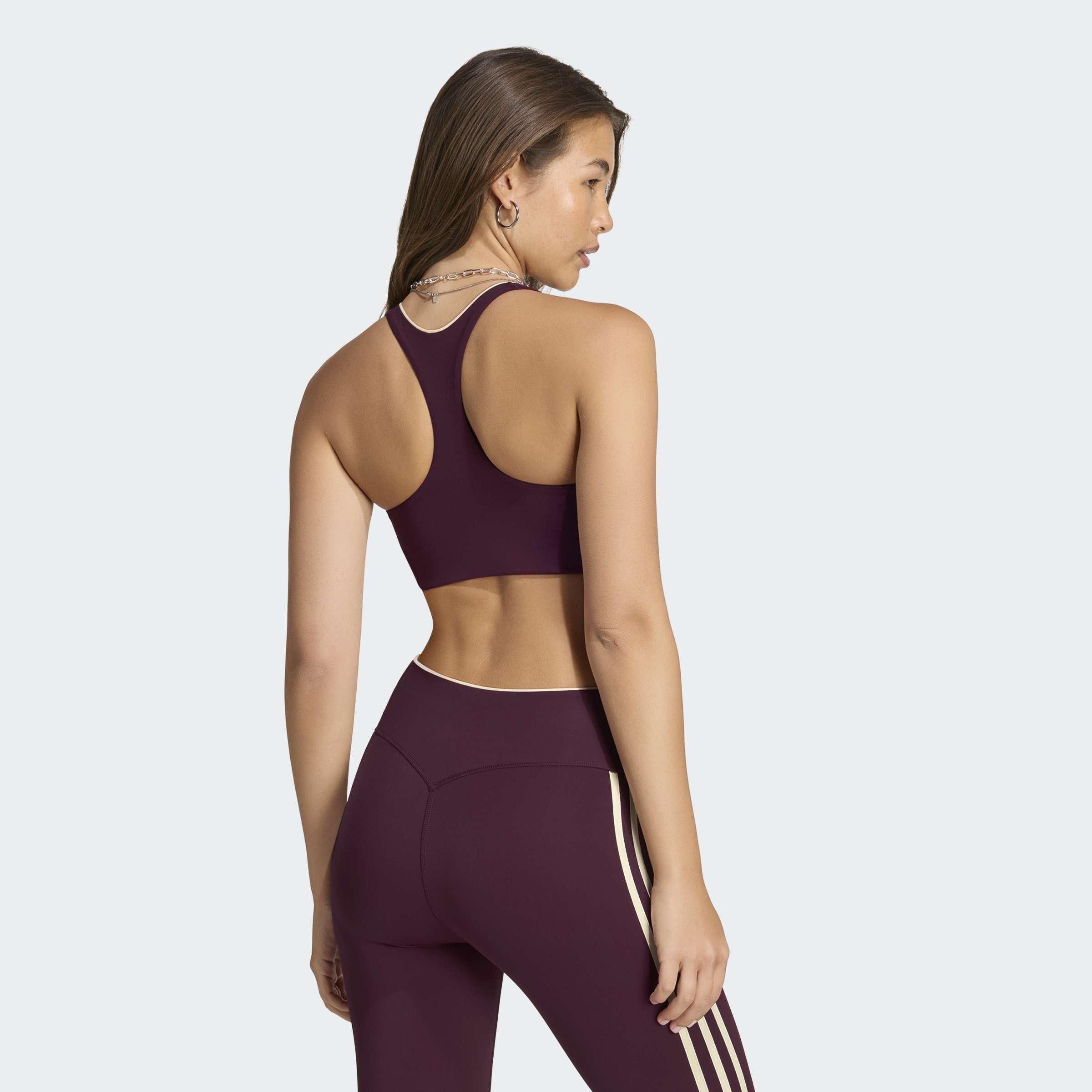 adidas Originals Sport Medium Support Bra, Burgundy, A701_ONE, large image number 2