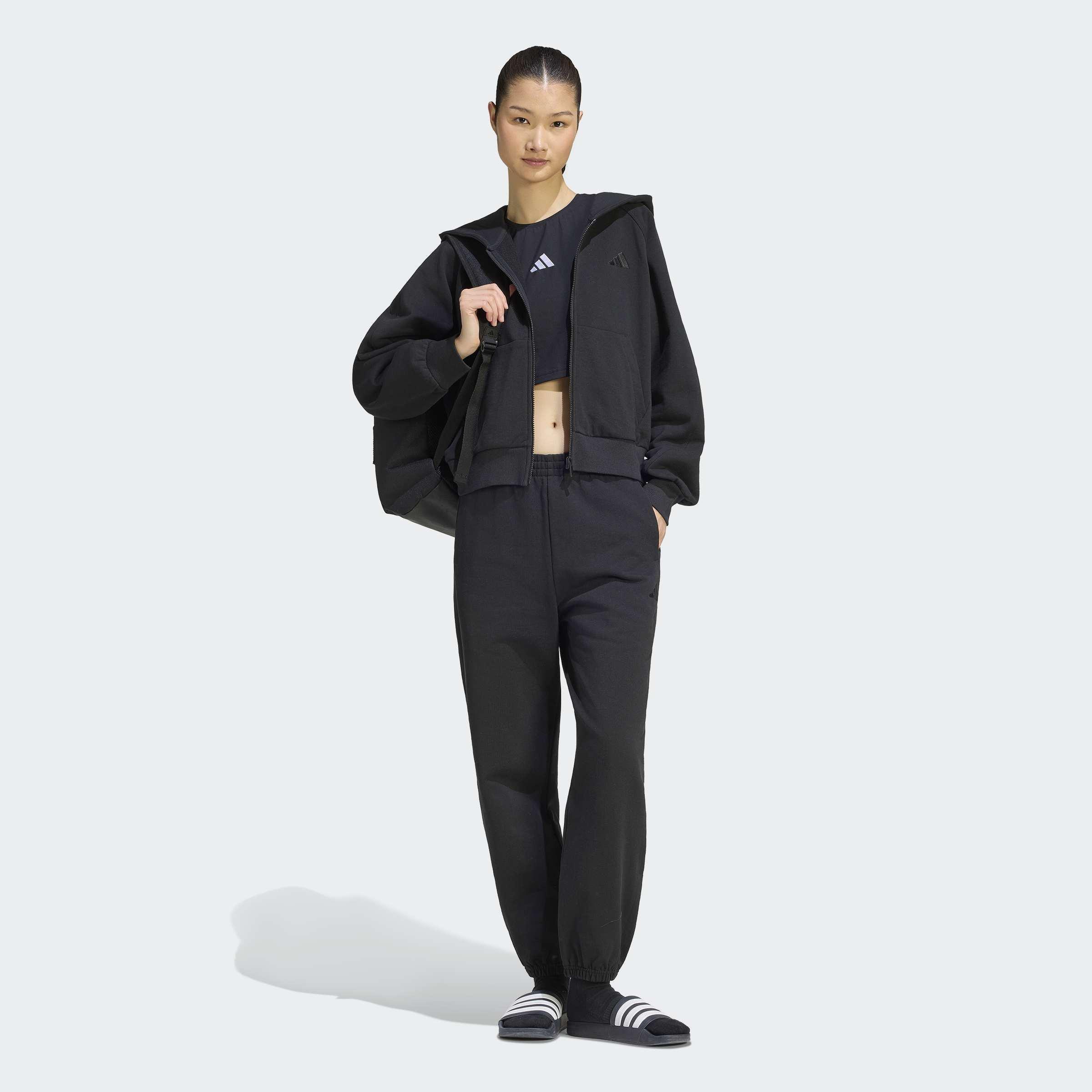 Adidas Kit Small Logo Regular Cuffed Joggers, Black, A701_ONE, large image number 5