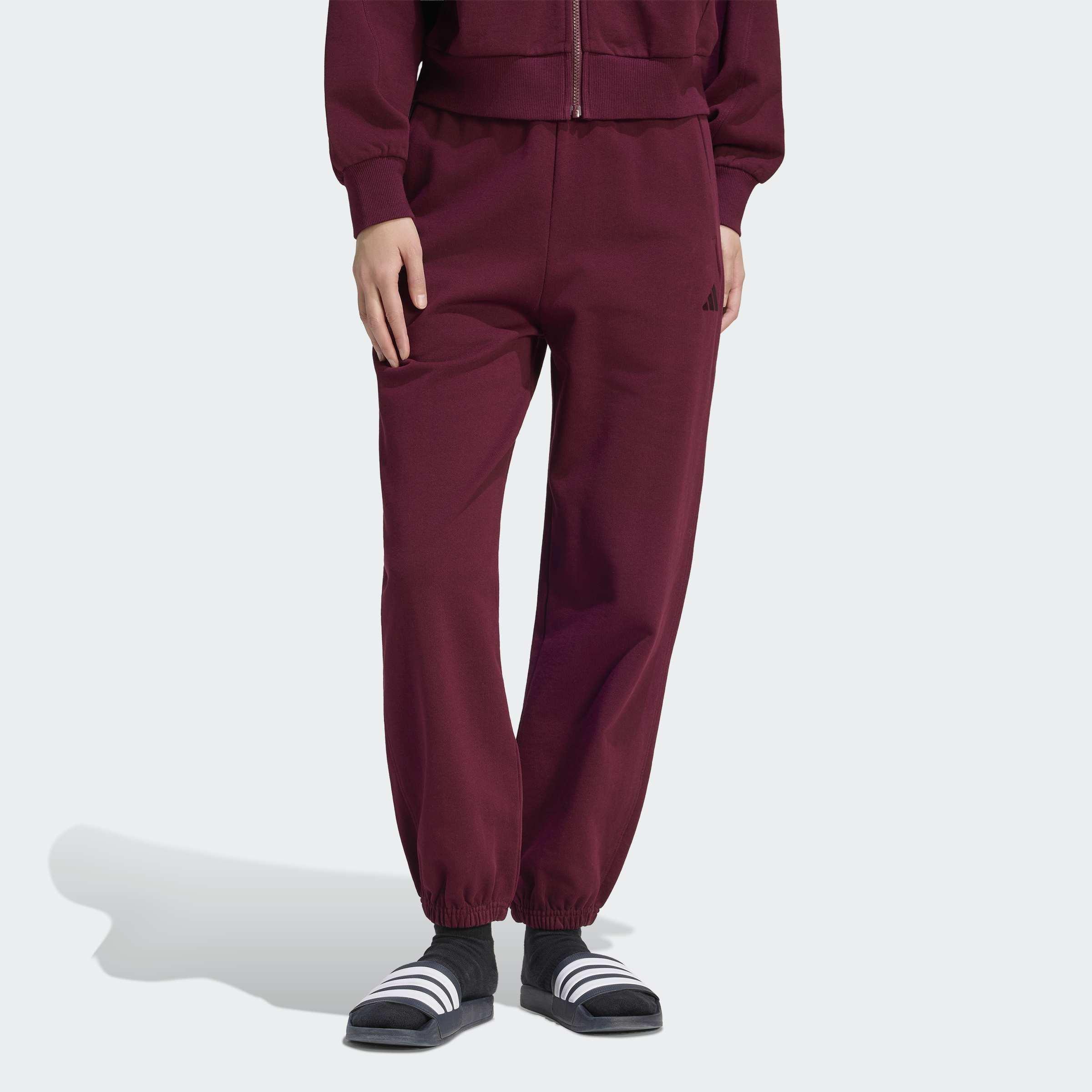 Adidas Kit Small Logo Regular Cuffed Joggers, Burgundy, A701_ONE, large image number 5