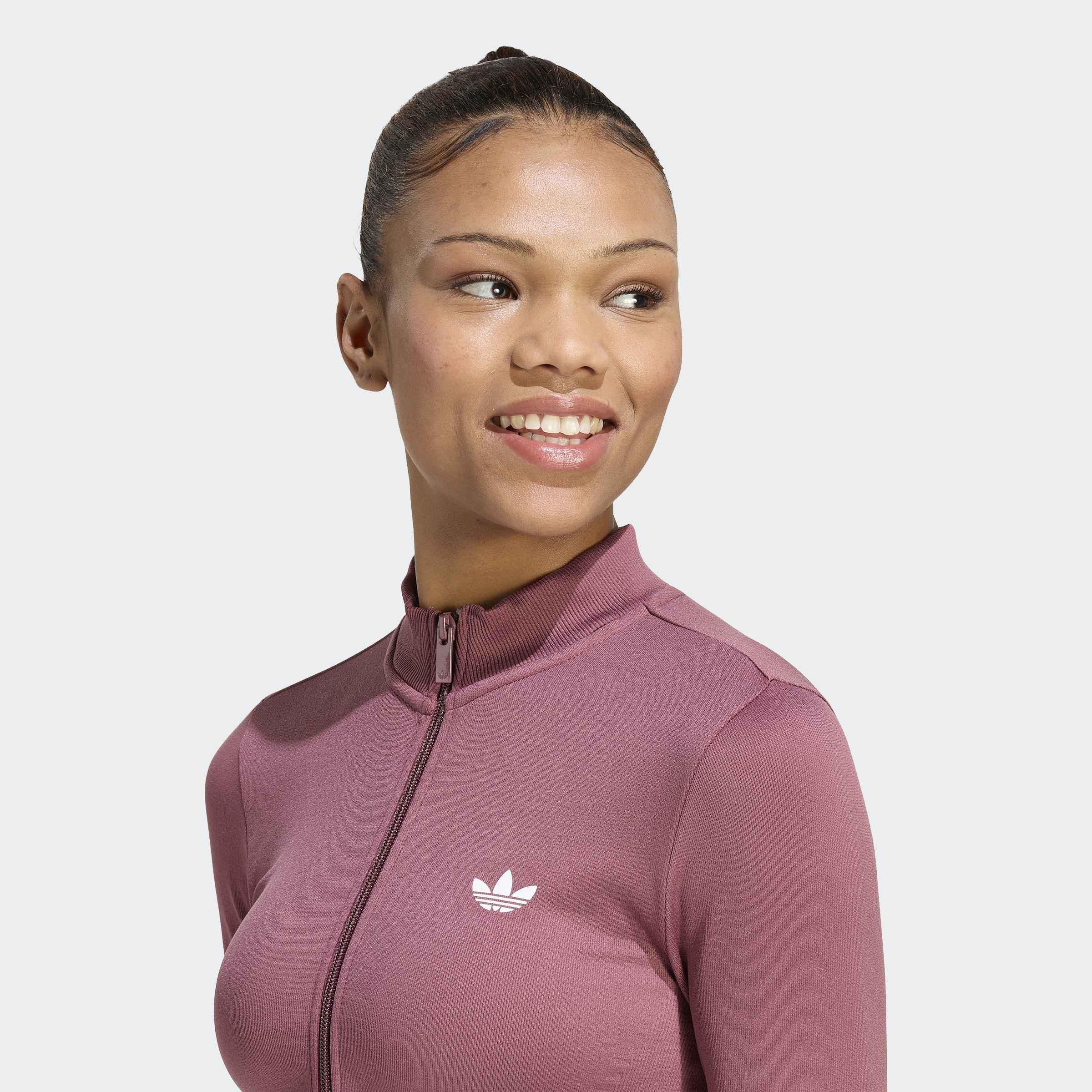 Essentials Seamless Tracktop, Burgundy, A701_ONE, large image number 3