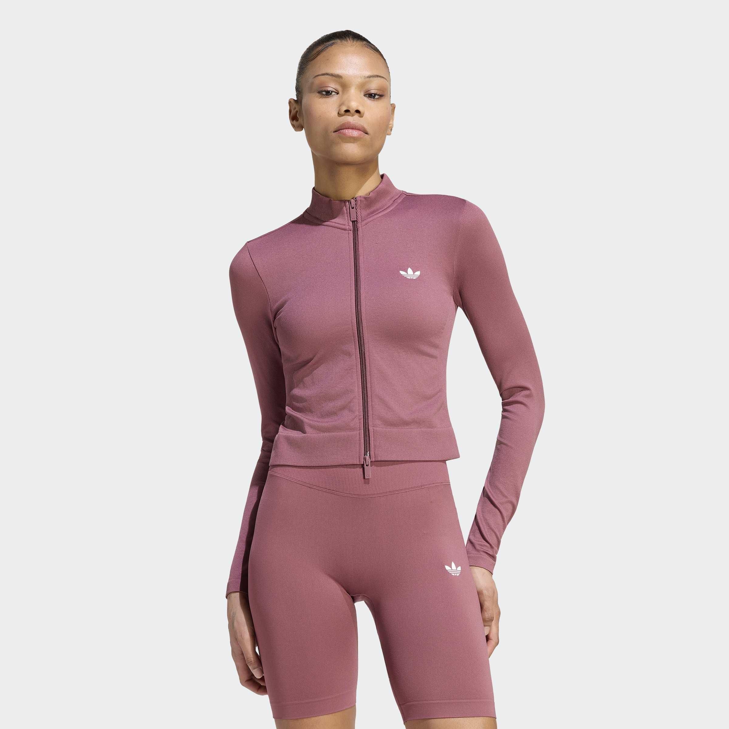 Essentials Seamless Tracktop, Burgundy, A701_ONE, large image number 4
