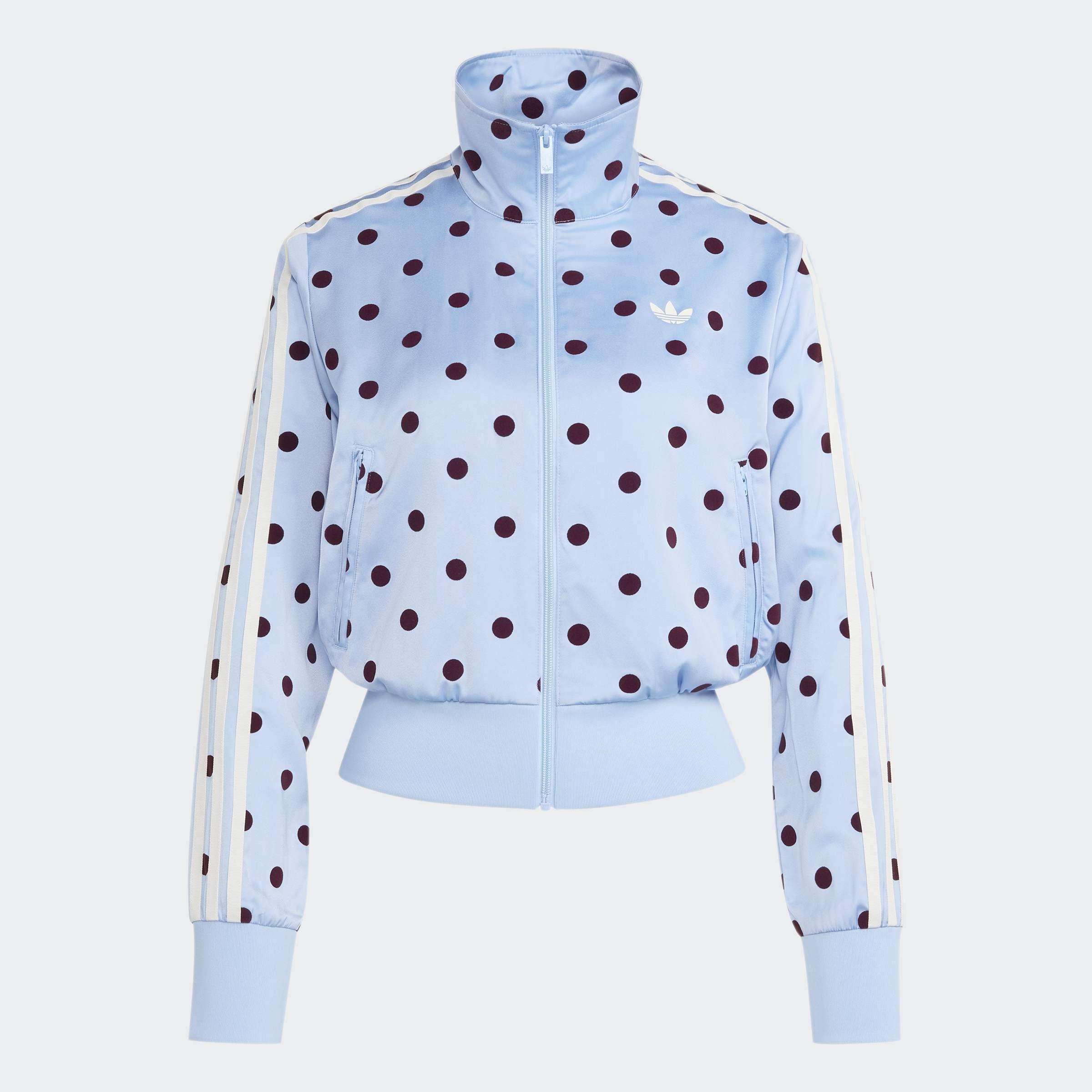 Satin Polka Dots Tt Track Top, Blue