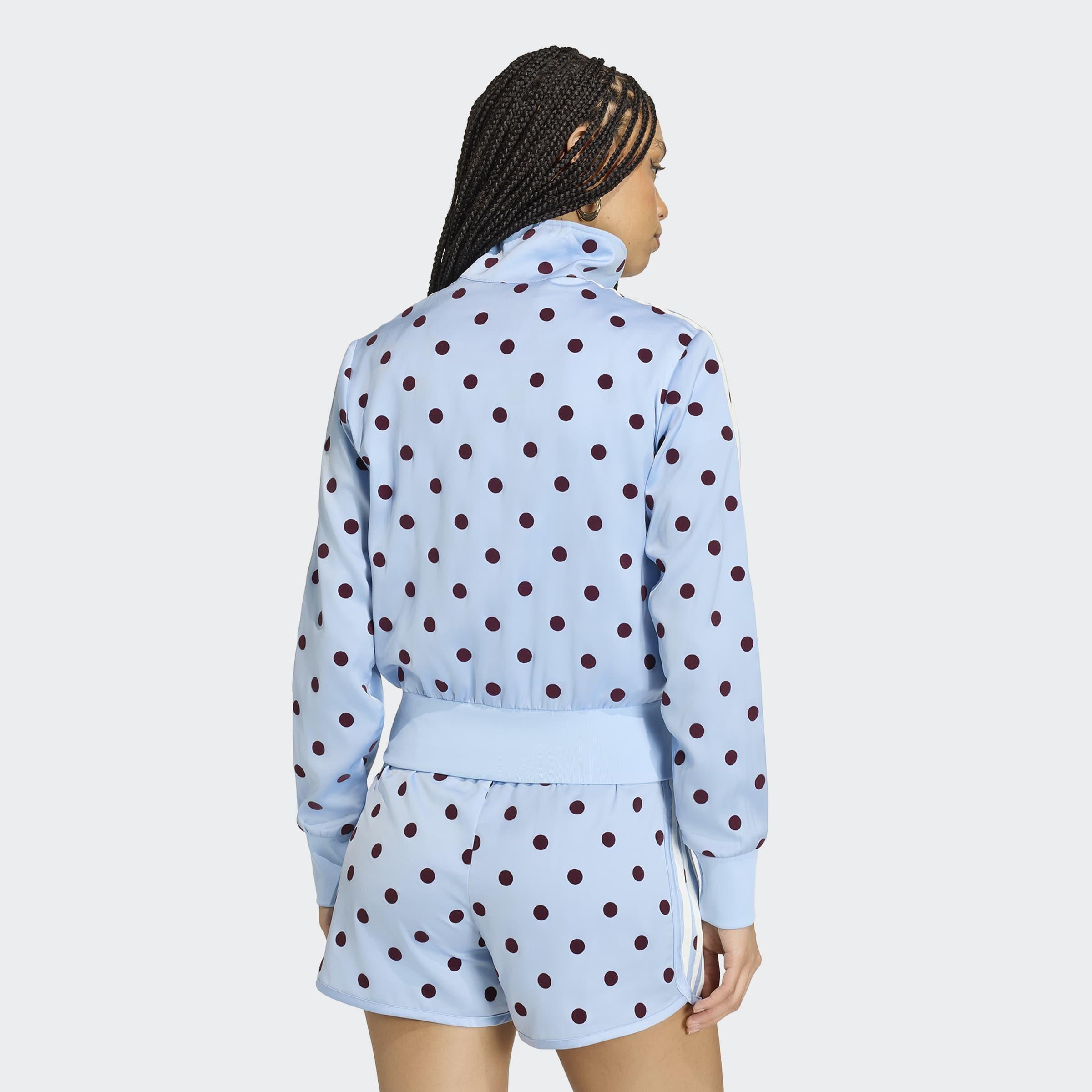 Satin Polka Dots Tt Track Top, Blue