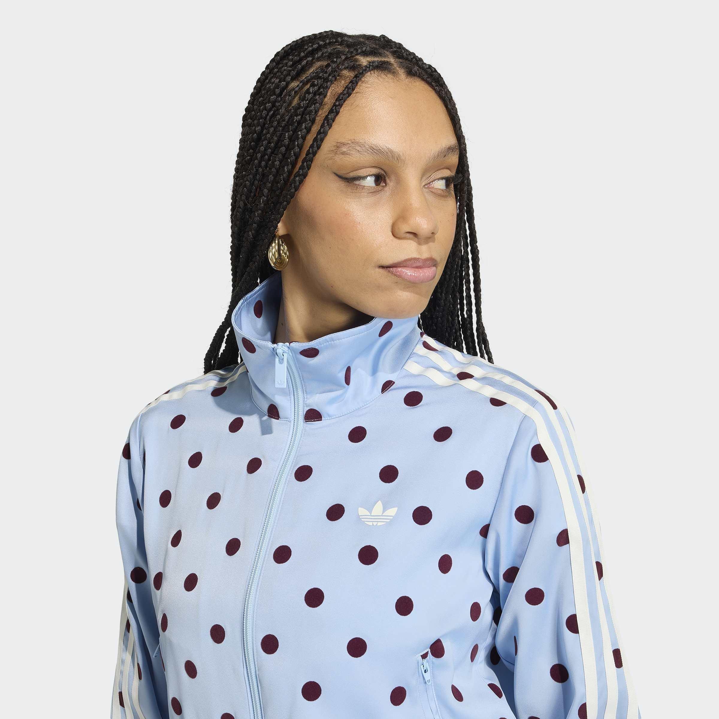 Satin Polka Dots Tt Track Top, Blue, A701_ONE, large image number 3