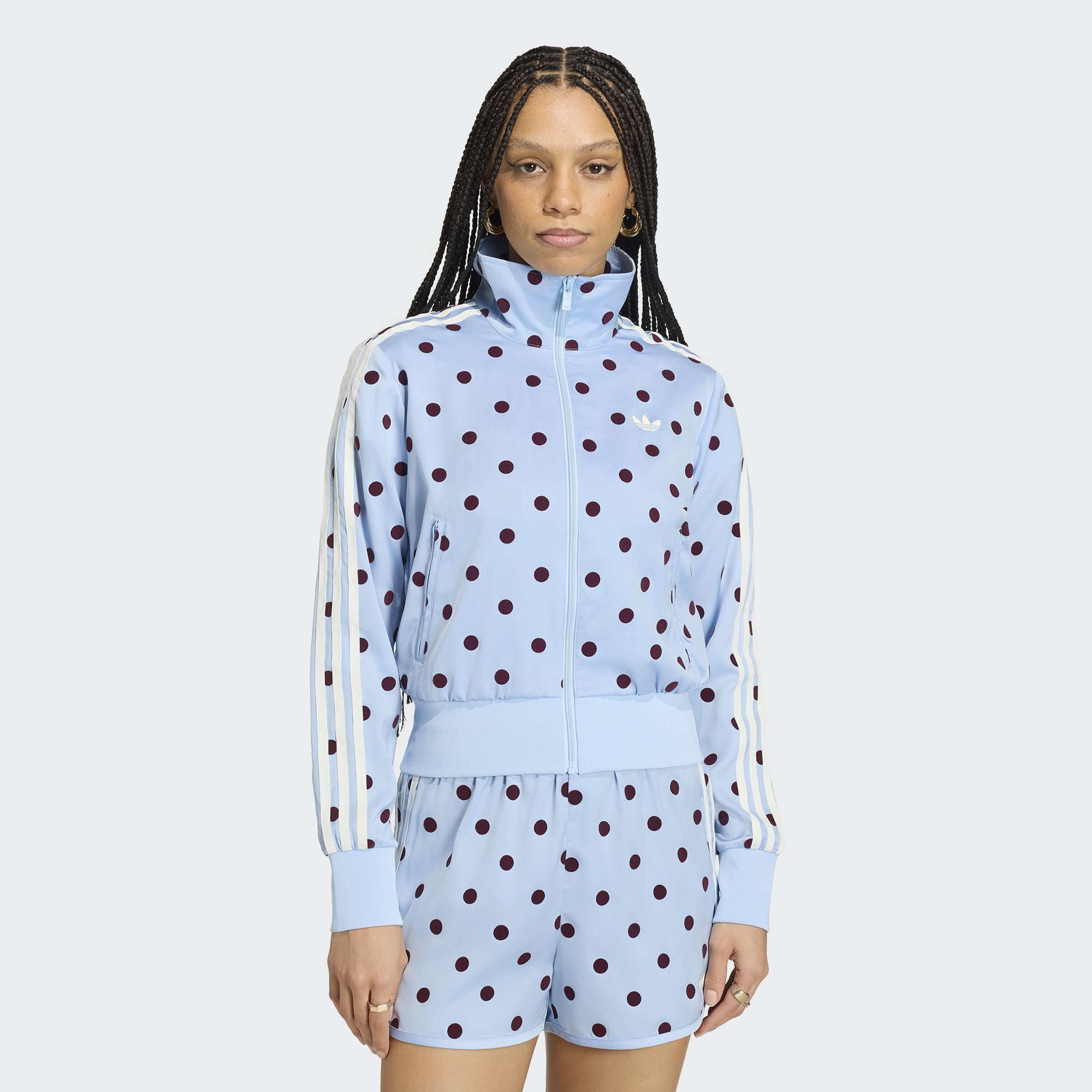 Satin Polka Dots Tt Track Top, Blue, A701_ONE, large image number 4