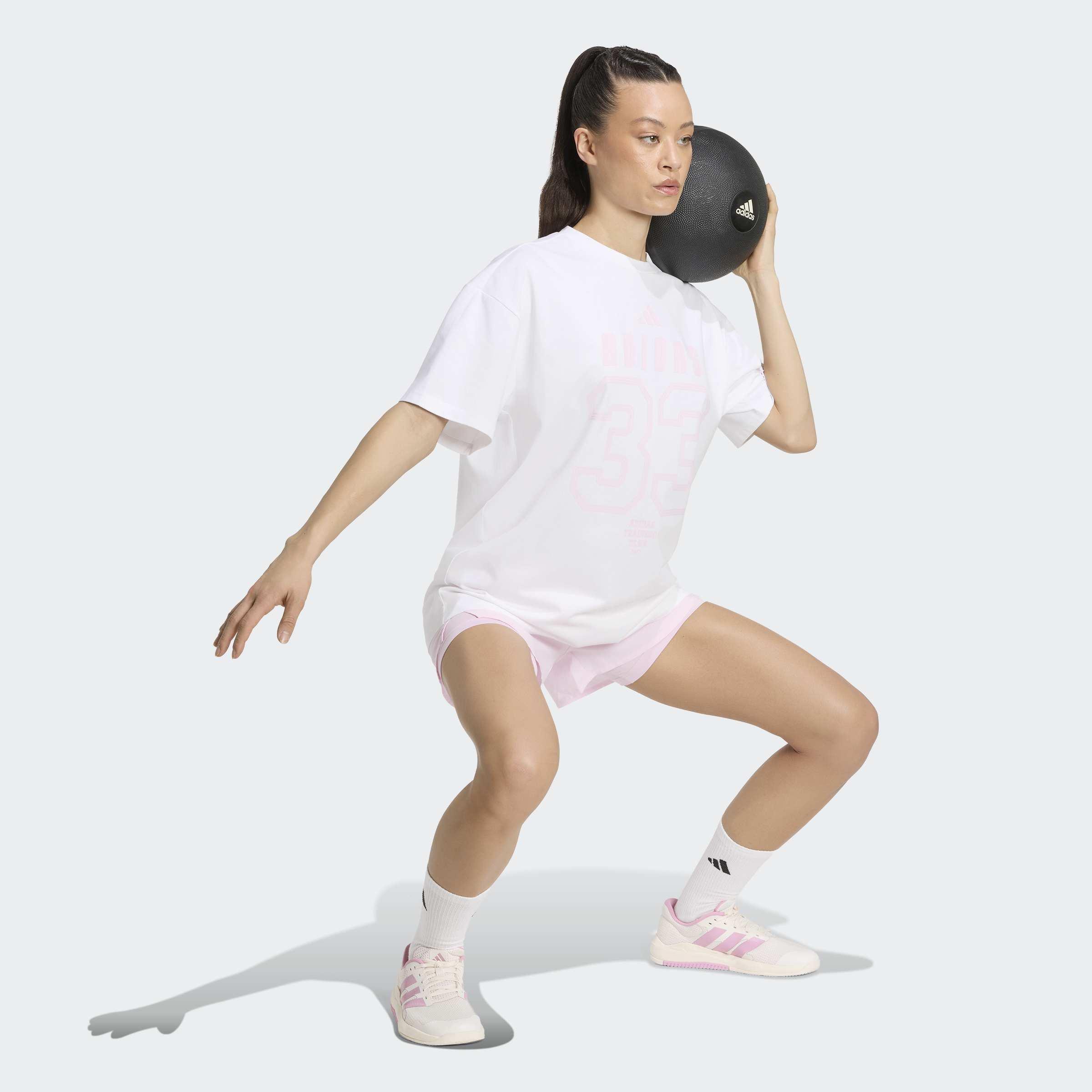 PrimeLift Essentials Workout Oversized Graphics T-Shirt, White, A701_ONE, large image number 6