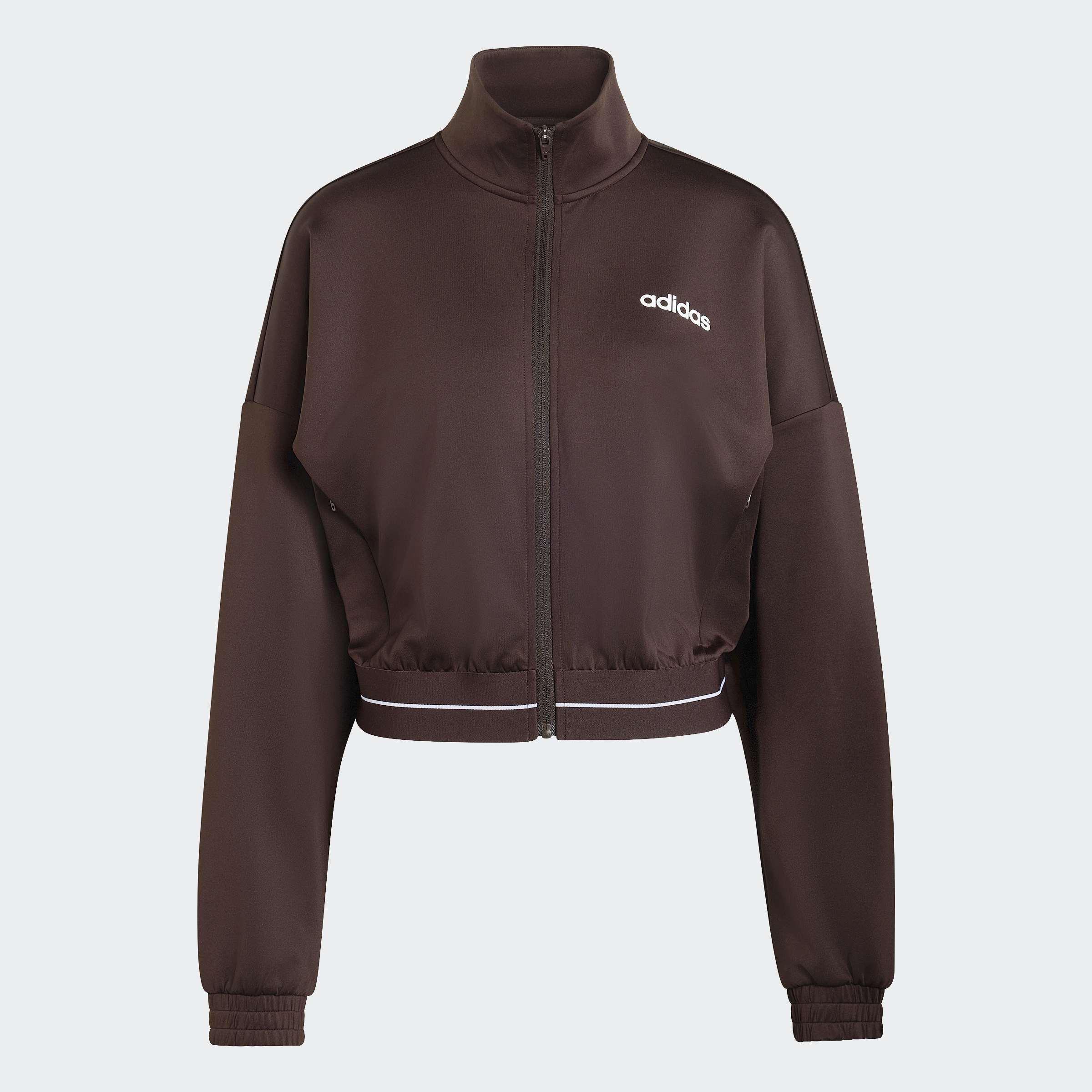 Hyperglam Cropped Track Top, Brown