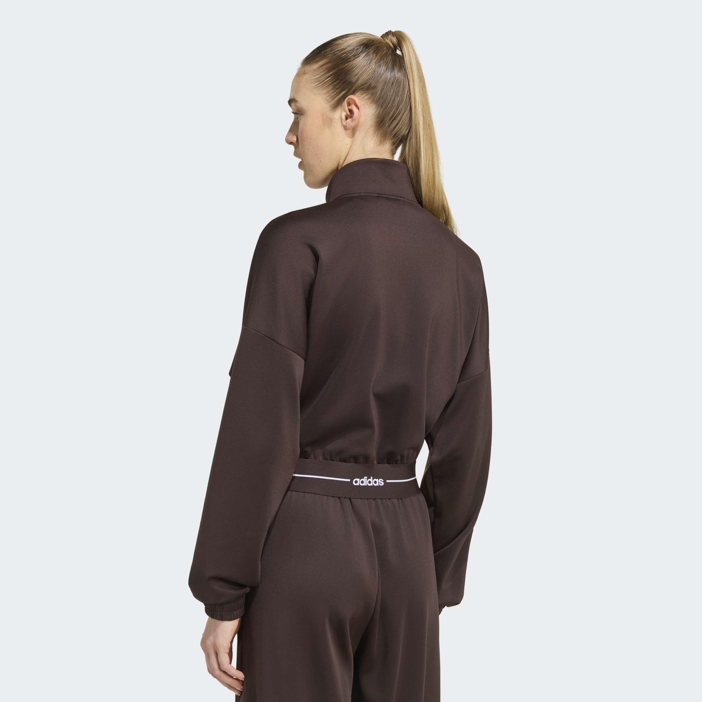Hyperglam Cropped Track Top, Brown