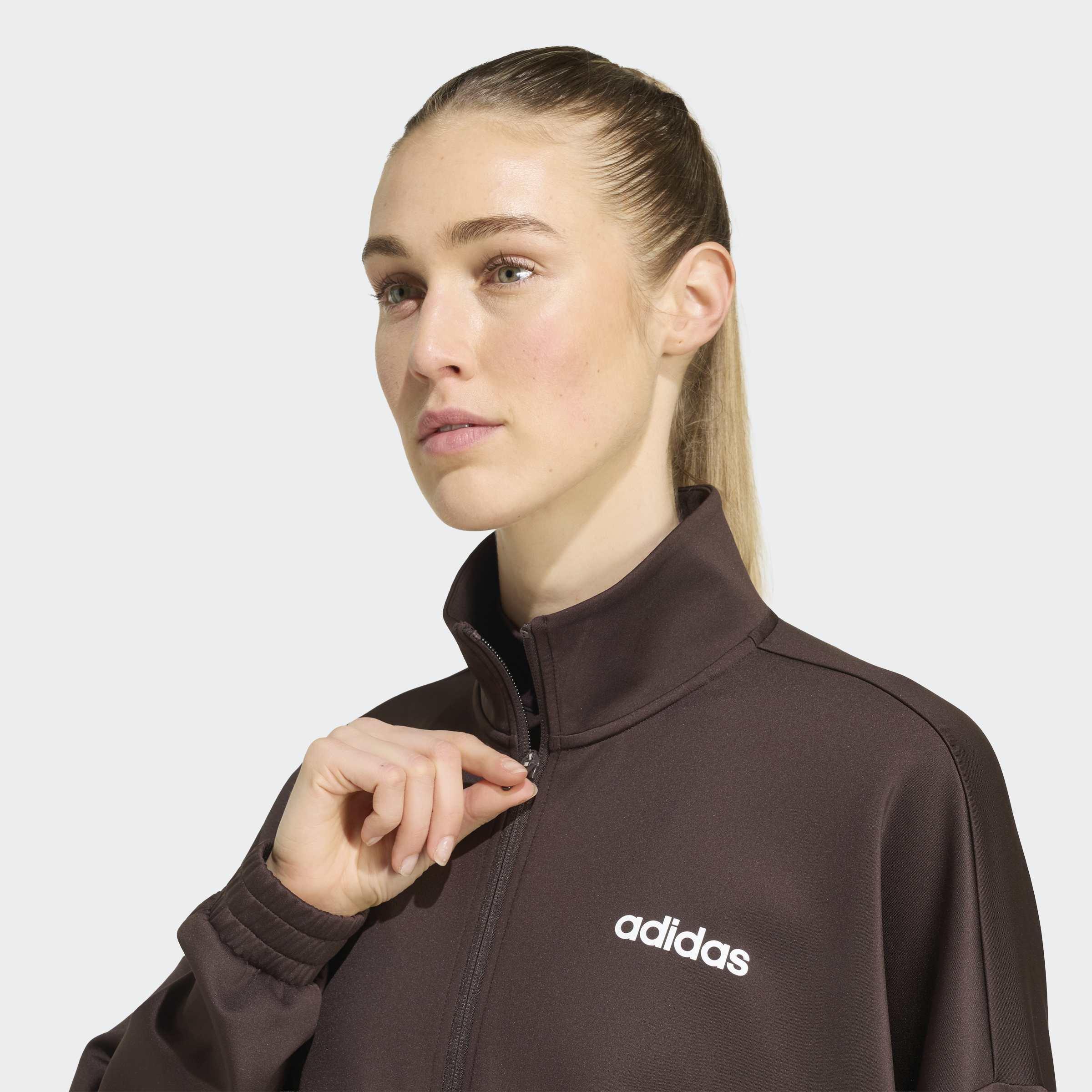 Hyperglam Cropped Track Top, Brown, A701_ONE, large image number 2