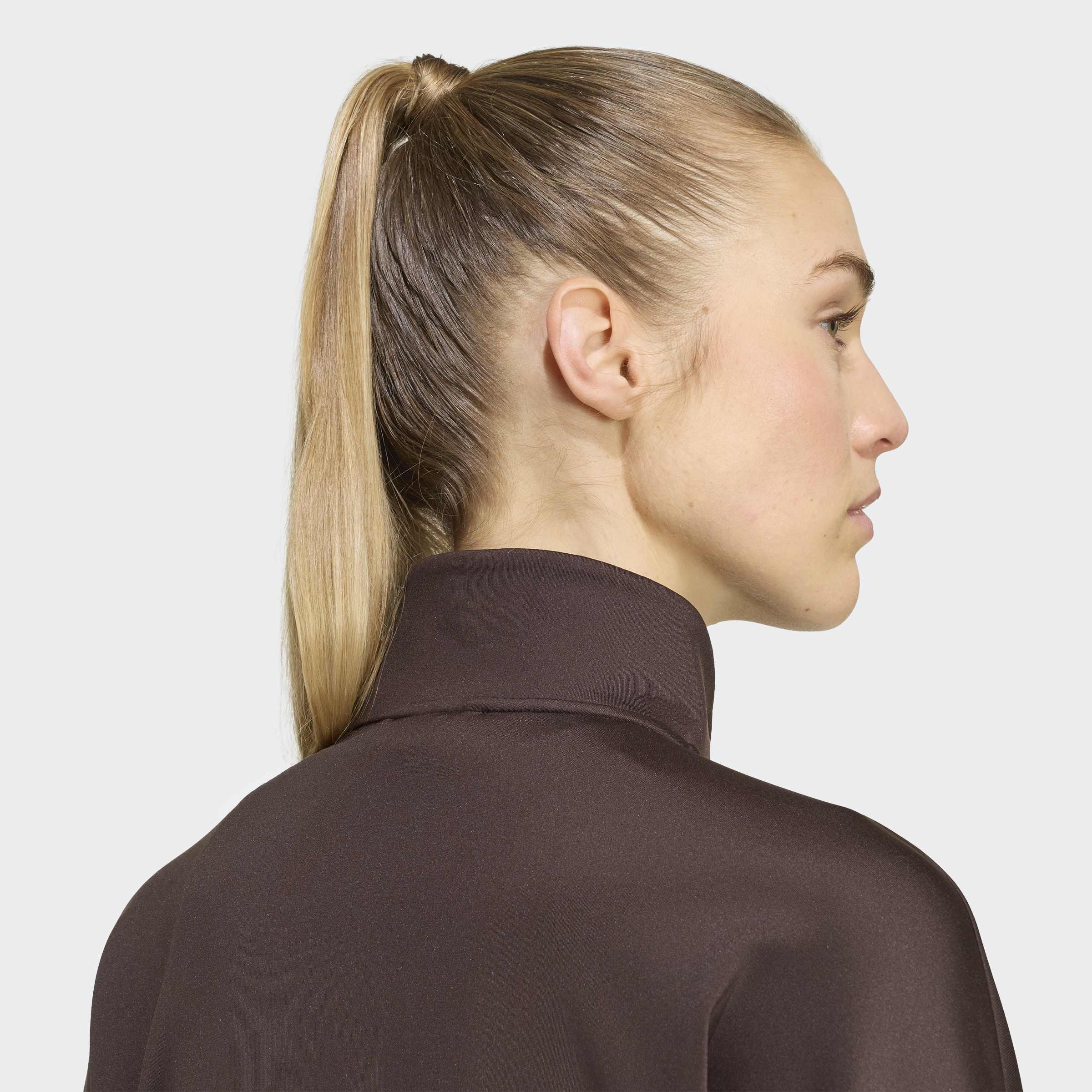 Hyperglam Cropped Track Top, Brown, A701_ONE, large image number 3