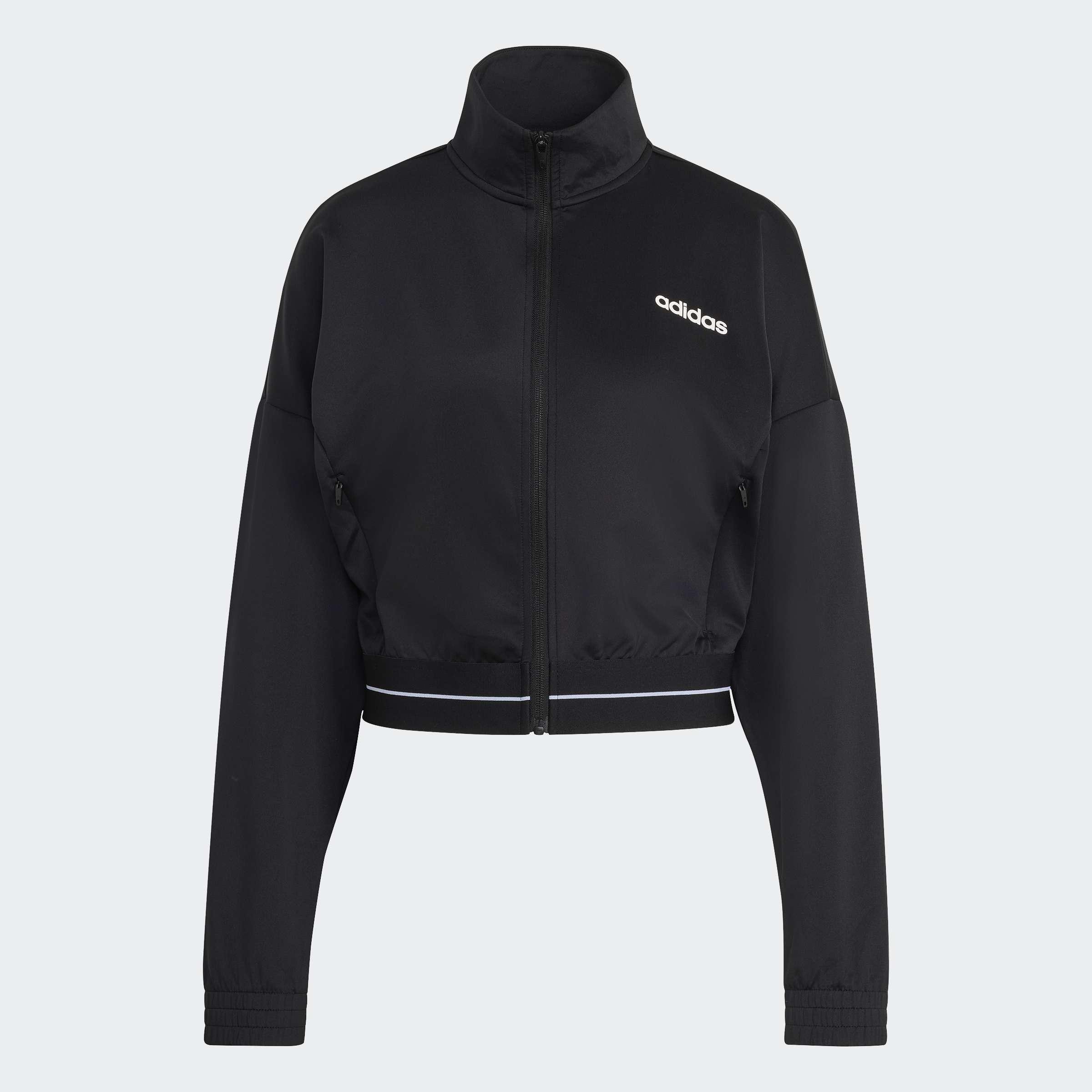 Hyperglam Cropped Track Top, Black