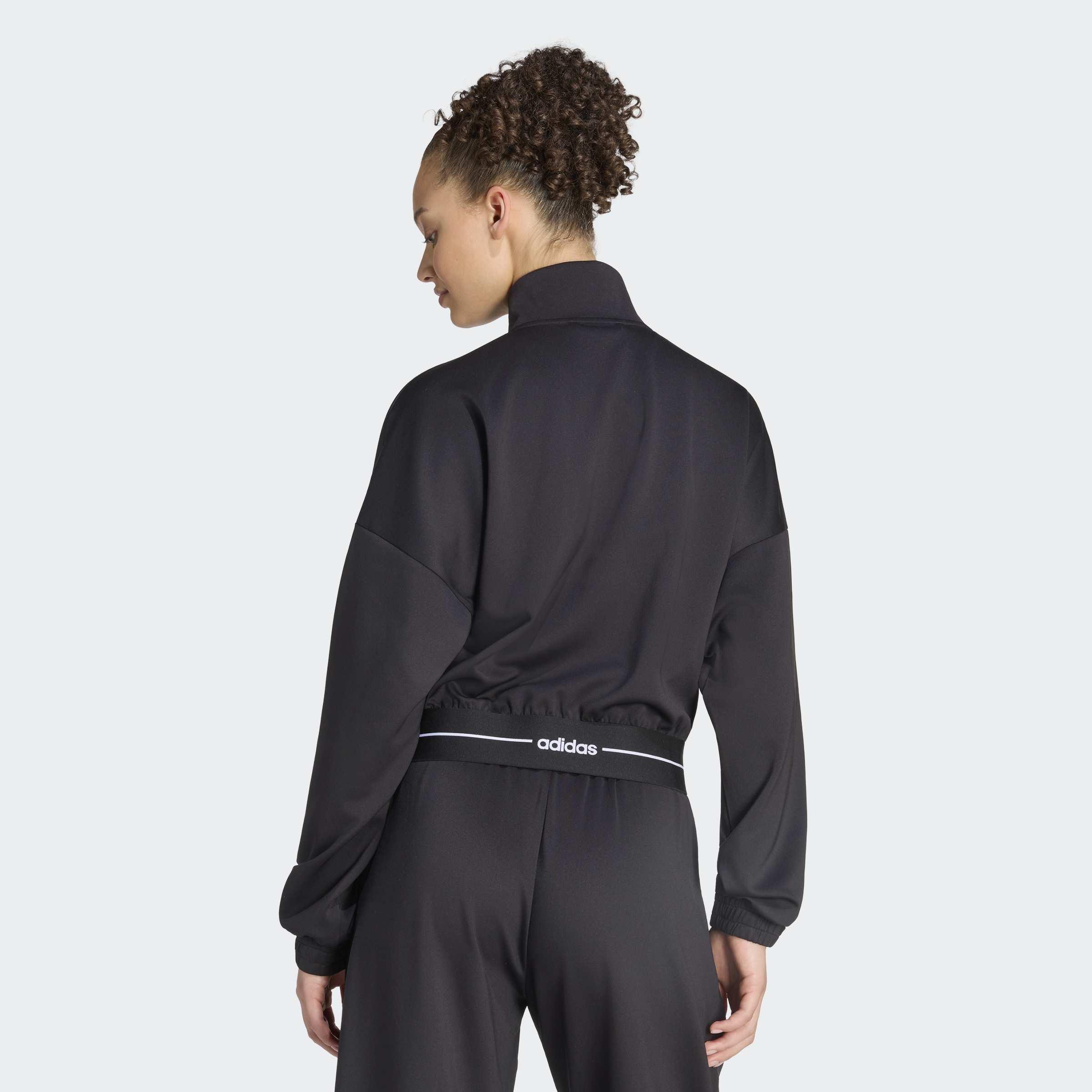 Hyperglam Cropped Track Top, Black