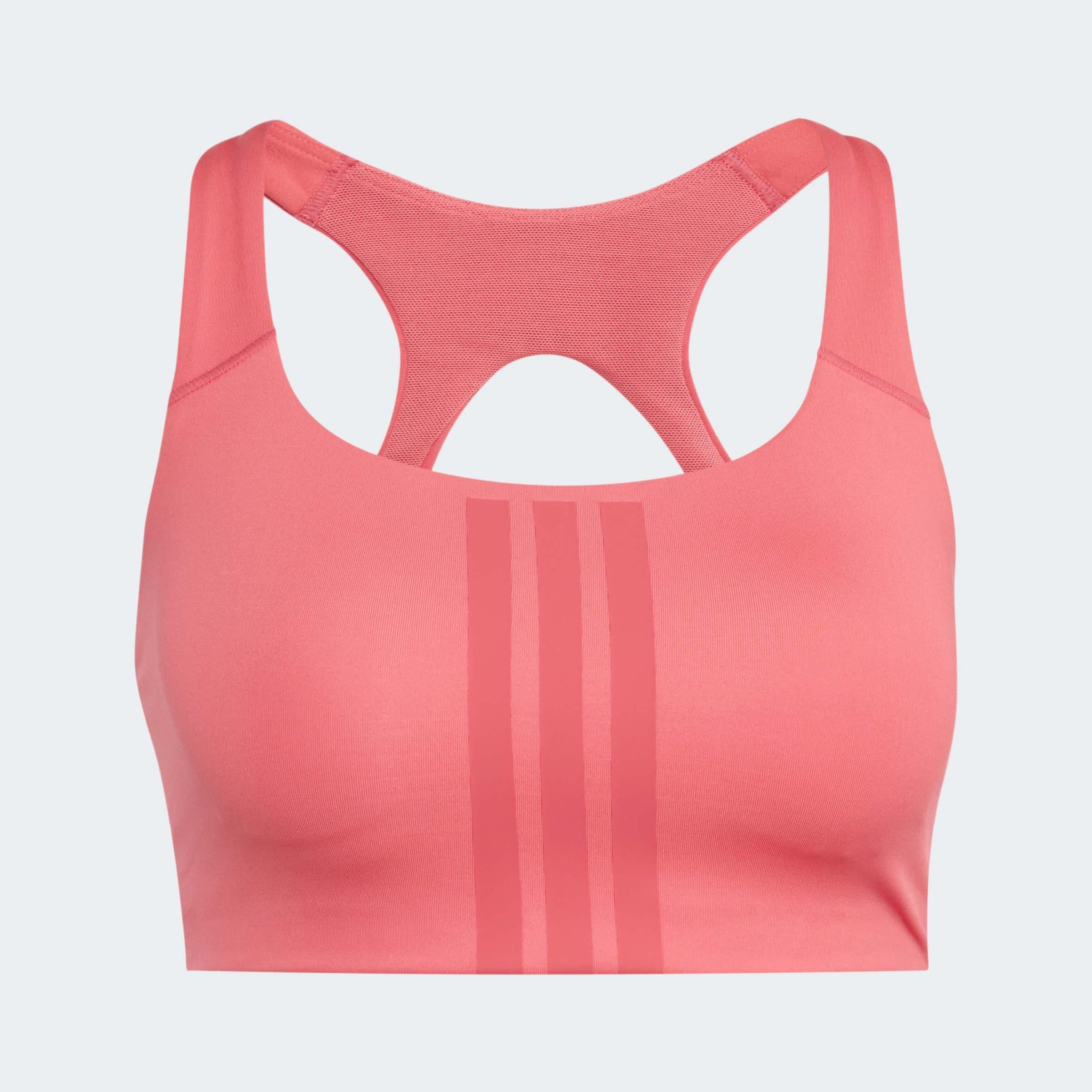 Optime Workout 3-Stripes Medium Support Bra, Pink