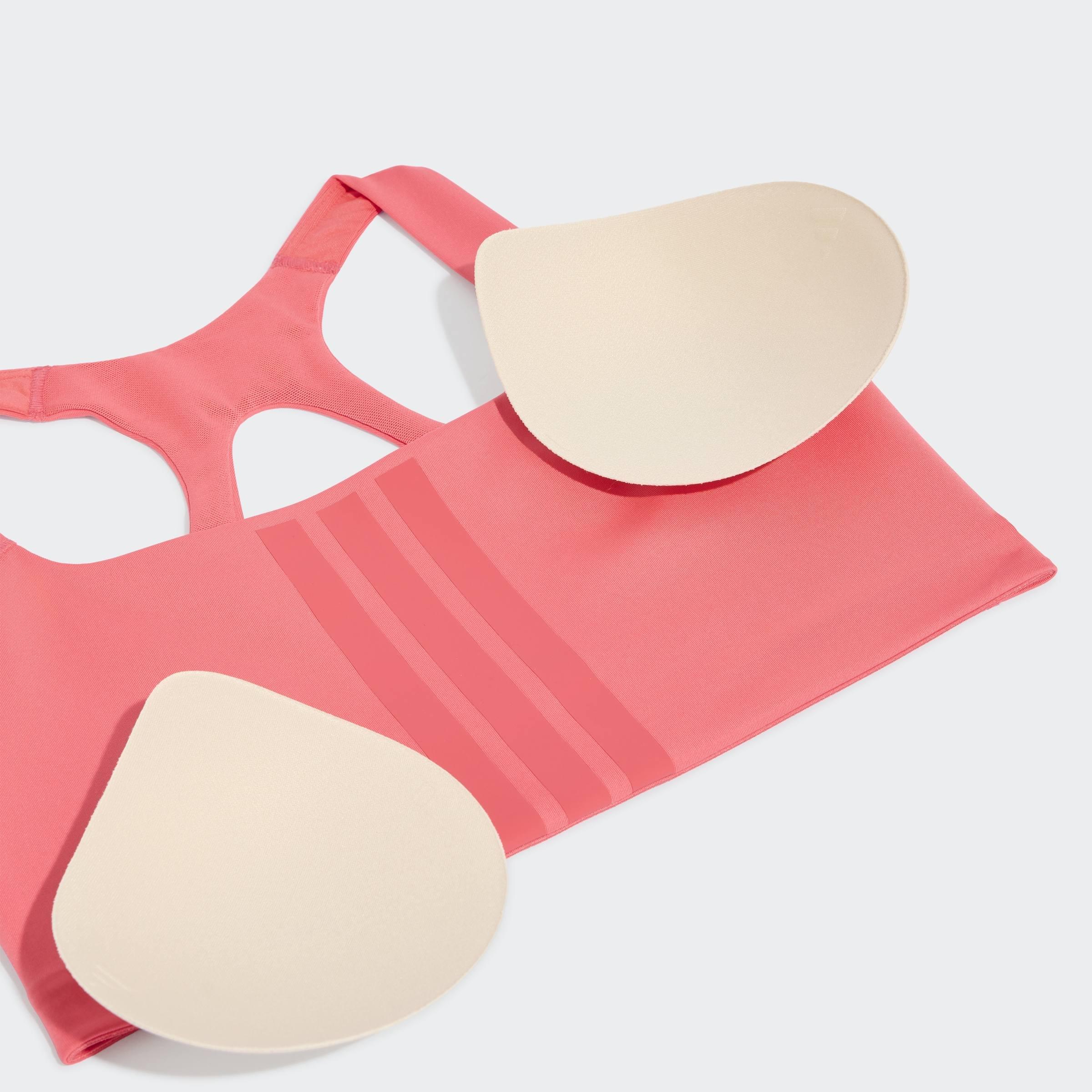 Optime Workout 3-Stripes Medium Support Bra, Pink, A701_ONE, large image number 3