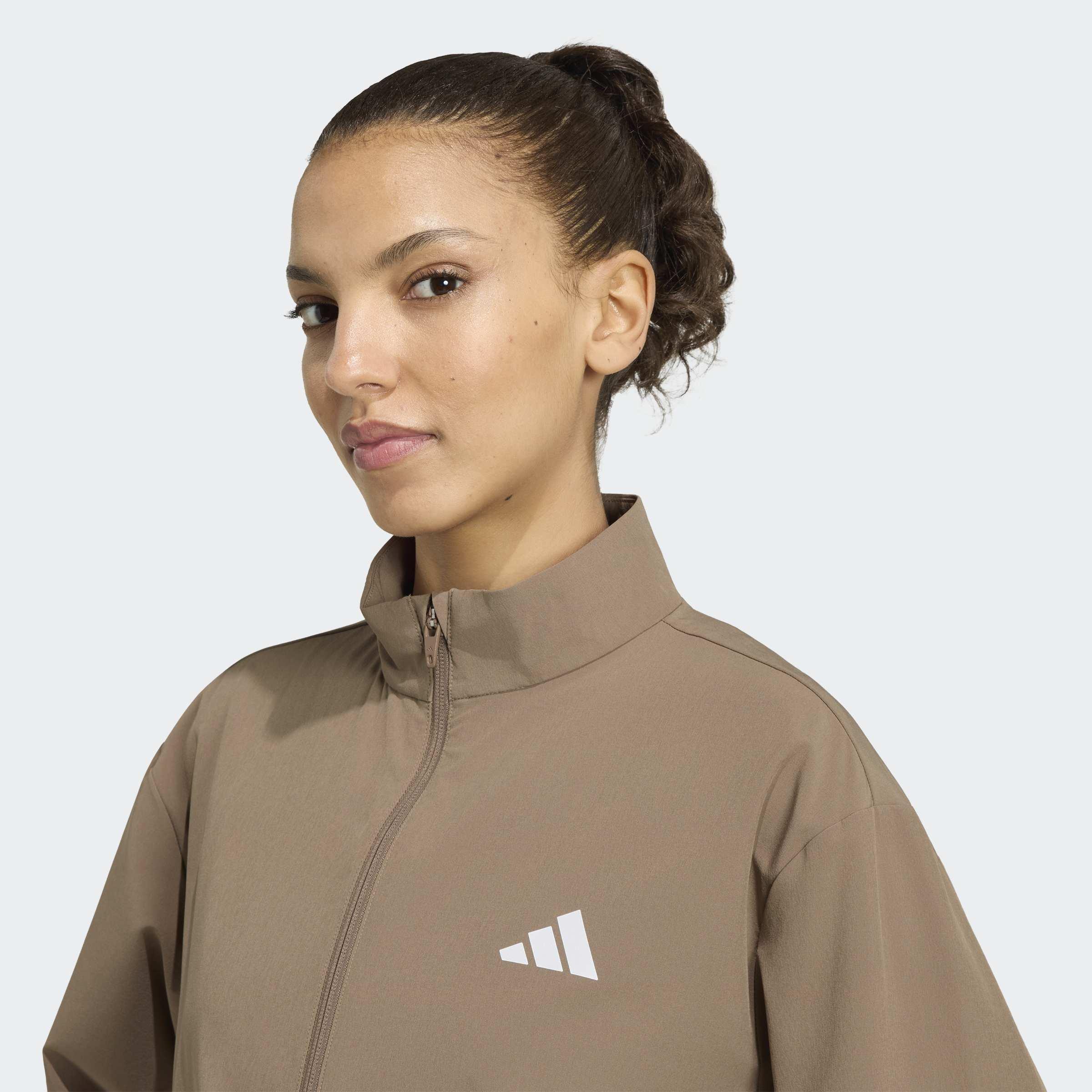 Train Essentials 3-Stripes Woven Warm-Up Jacket, Beige, A701_ONE, large image number 2