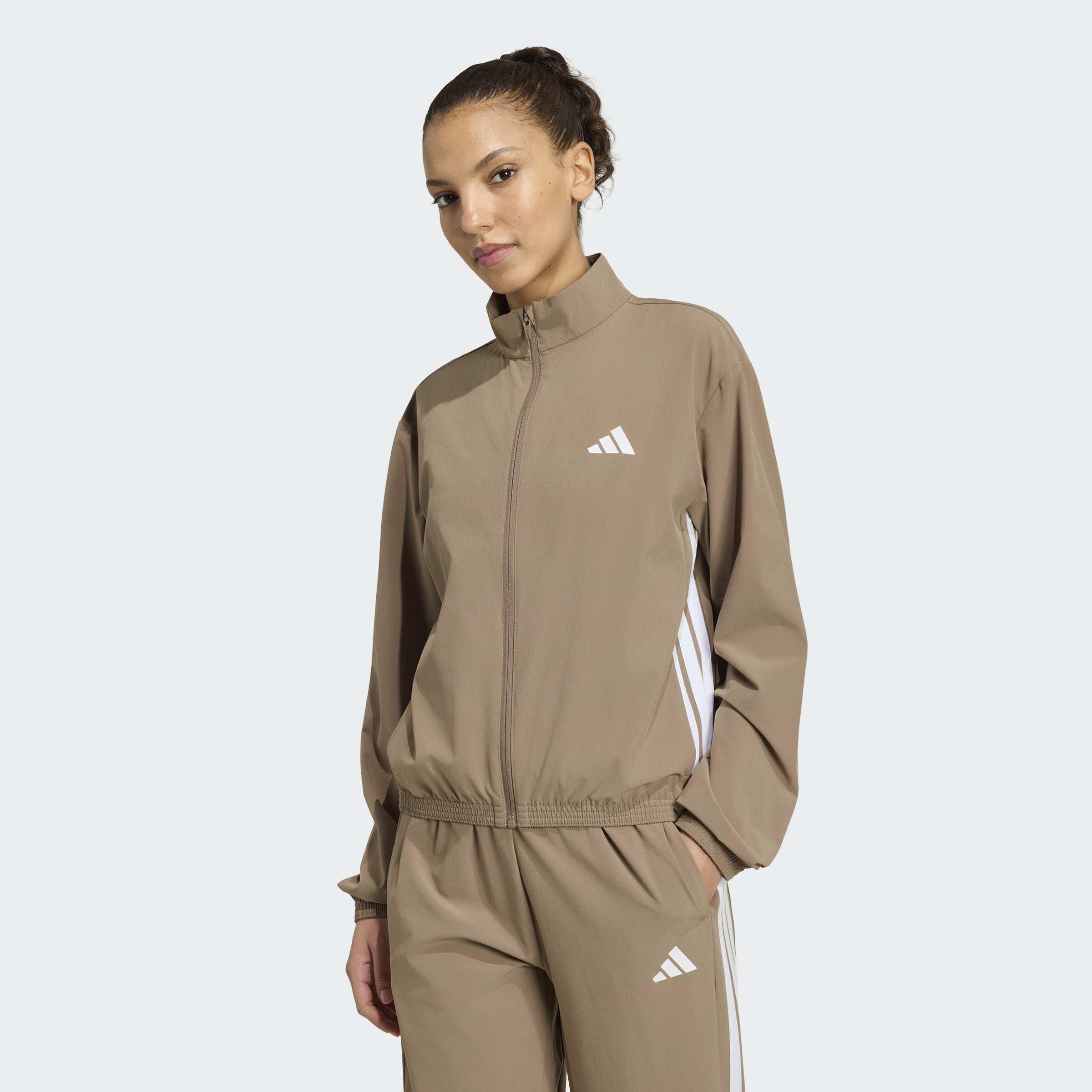 Train Essentials 3-Stripes Woven Warm-Up Jacket, Beige, A701_ONE, large image number 4