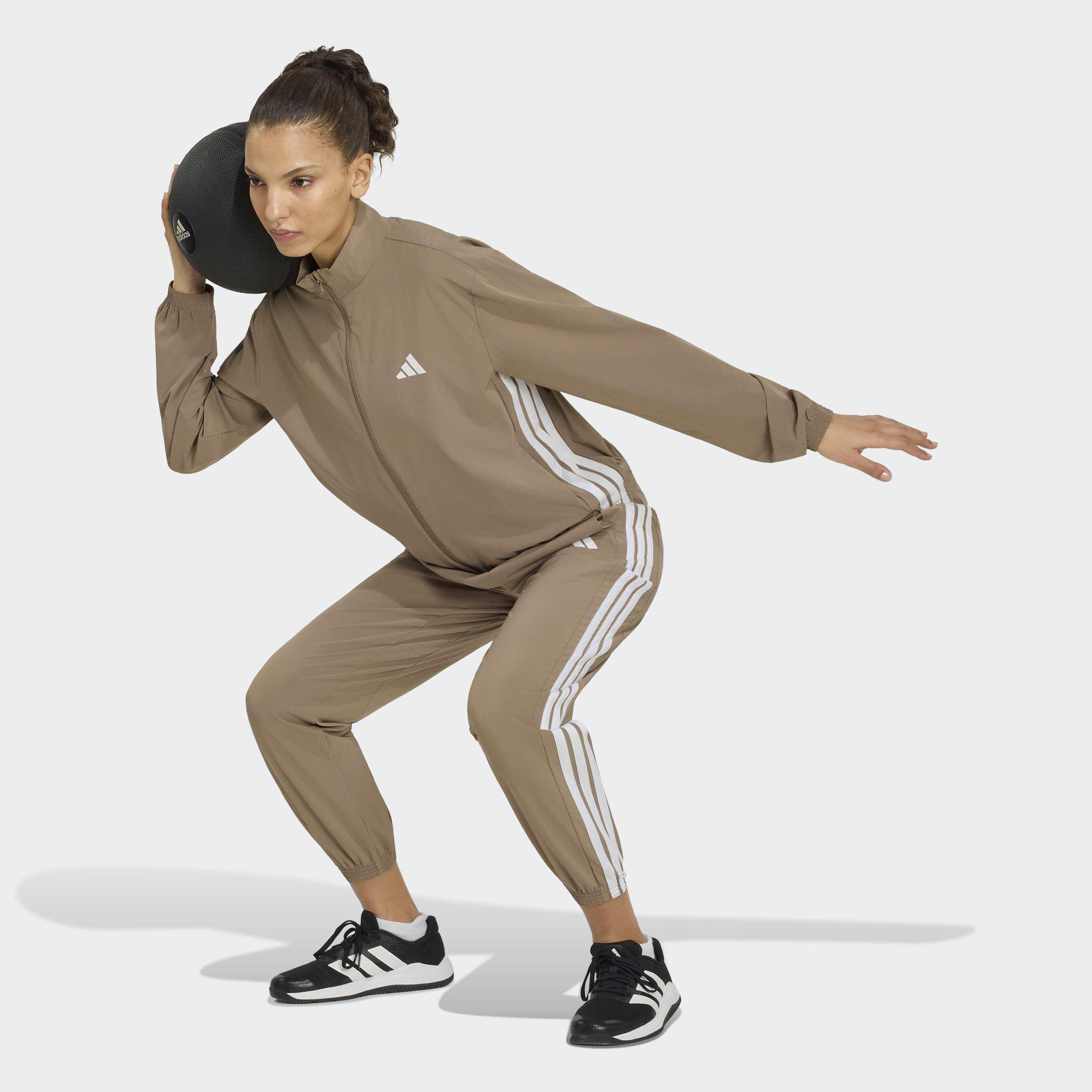 Train Essentials 3-Stripes Woven Warm-Up Jacket, Beige, A701_ONE, large image number 6