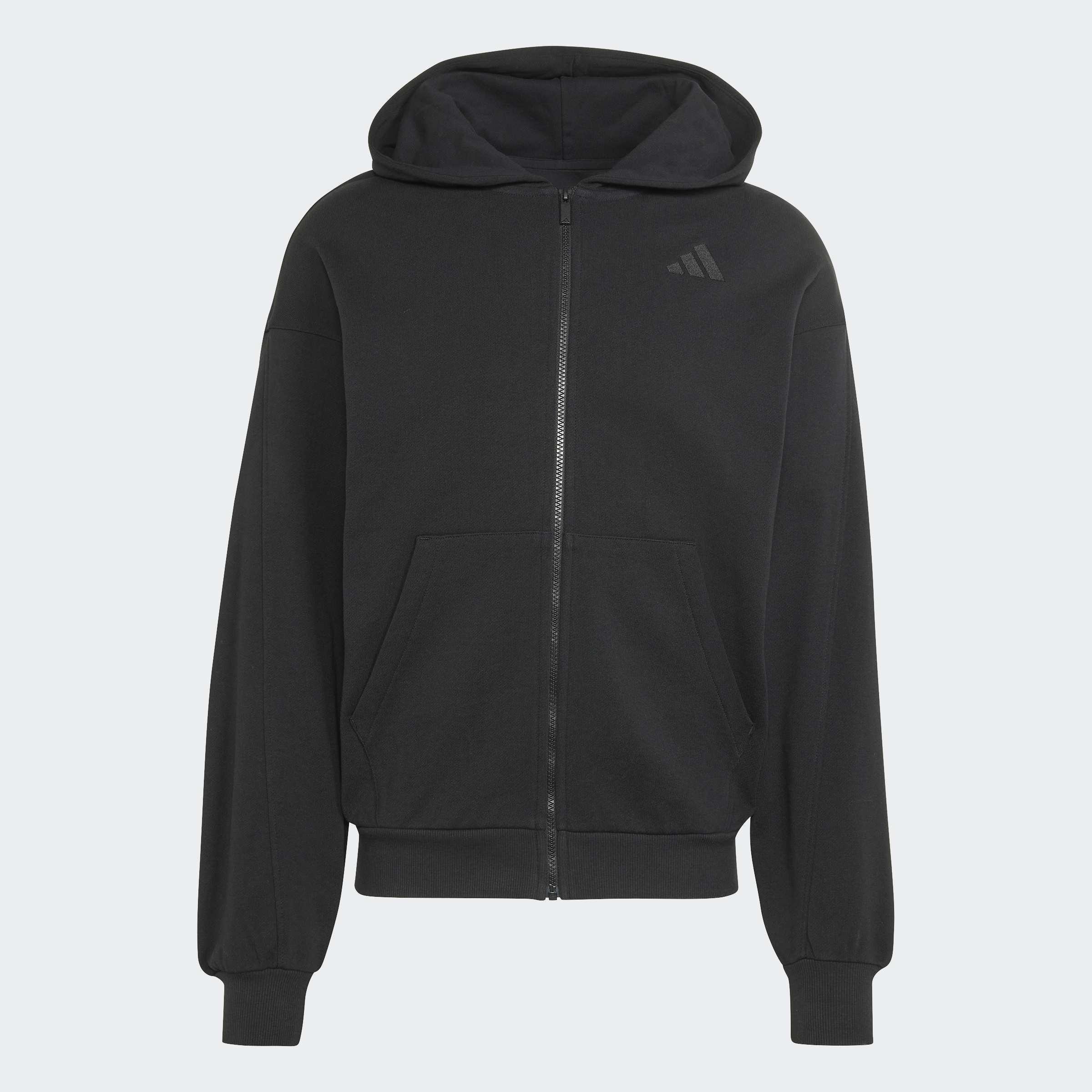 adidas Kit Small Logo Full-Zip Hoodie, Black, A701_ONE, large image number 0