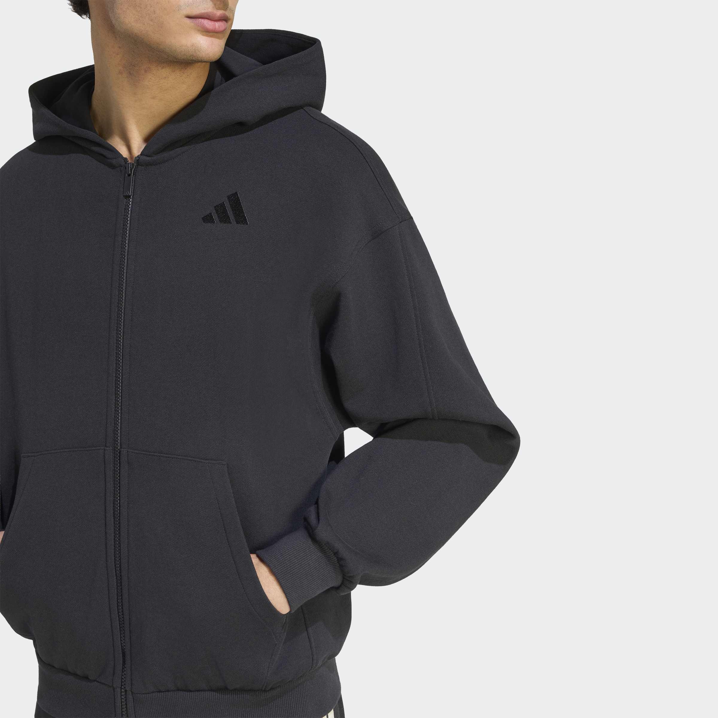 adidas Kit Small Logo Full-Zip Hoodie, Black, A701_ONE, large image number 2