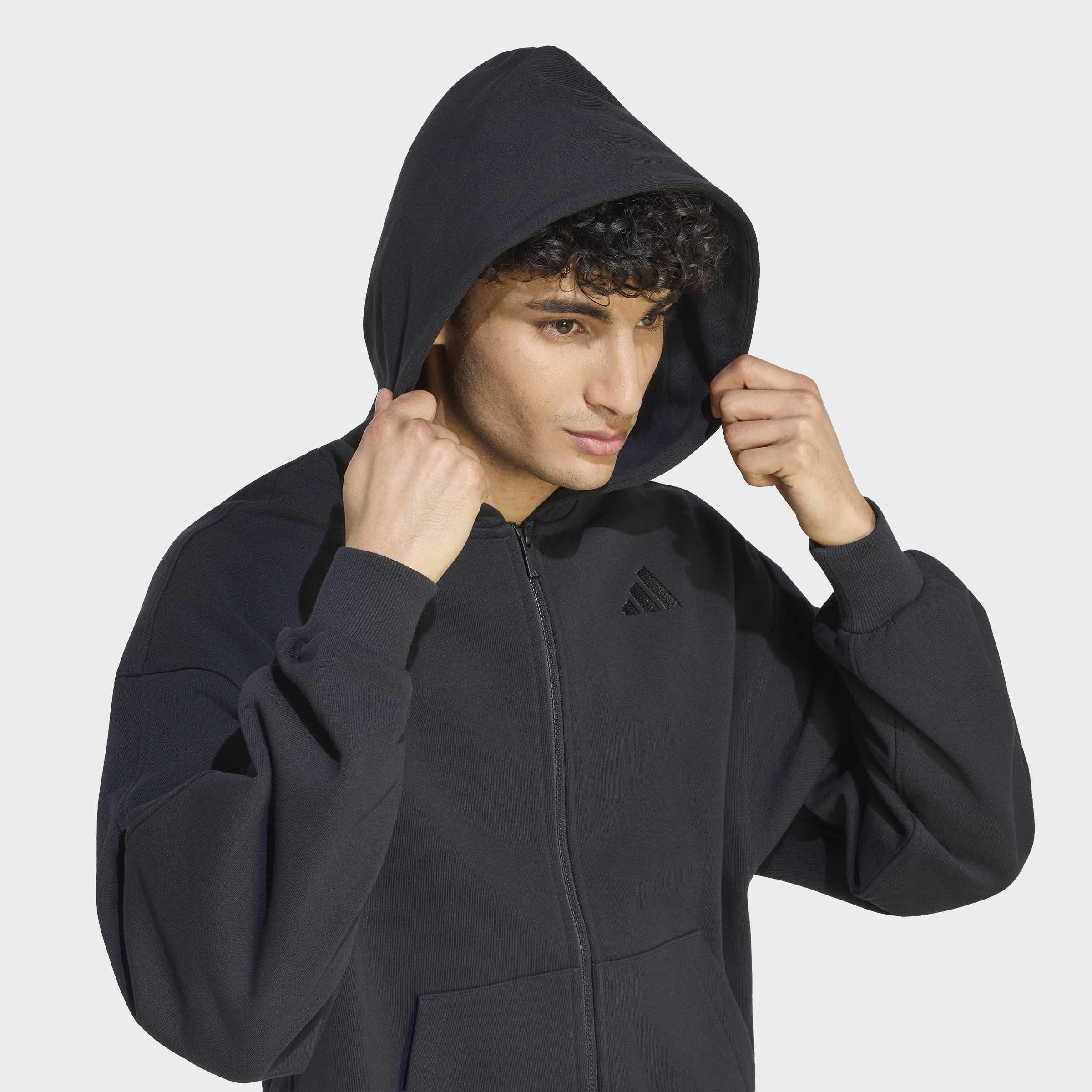 adidas Kit Small Logo Full-Zip Hoodie, Black, A701_ONE, large image number 3