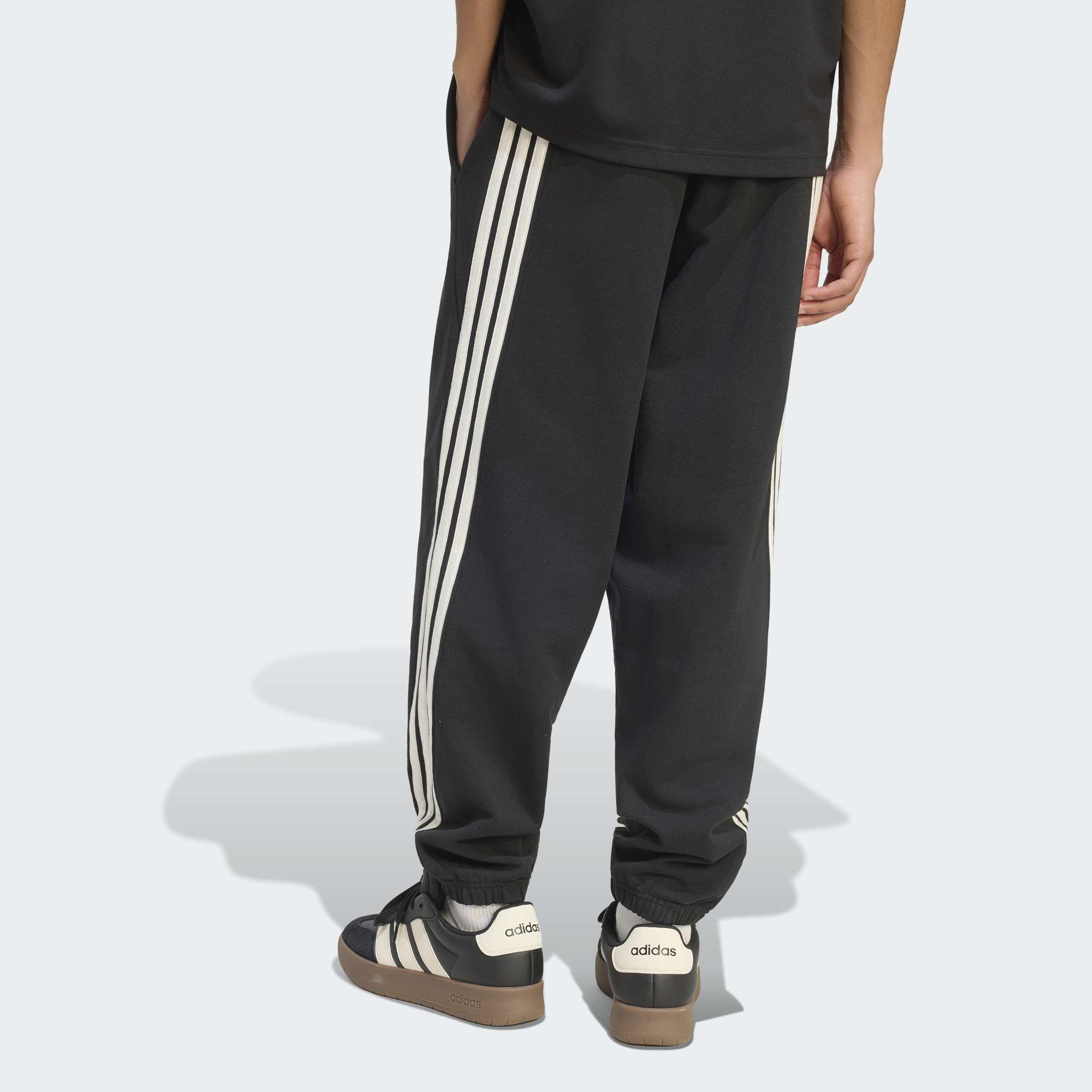 adidas Kit 3-Stripes Regular Cuffed Joggers, Black