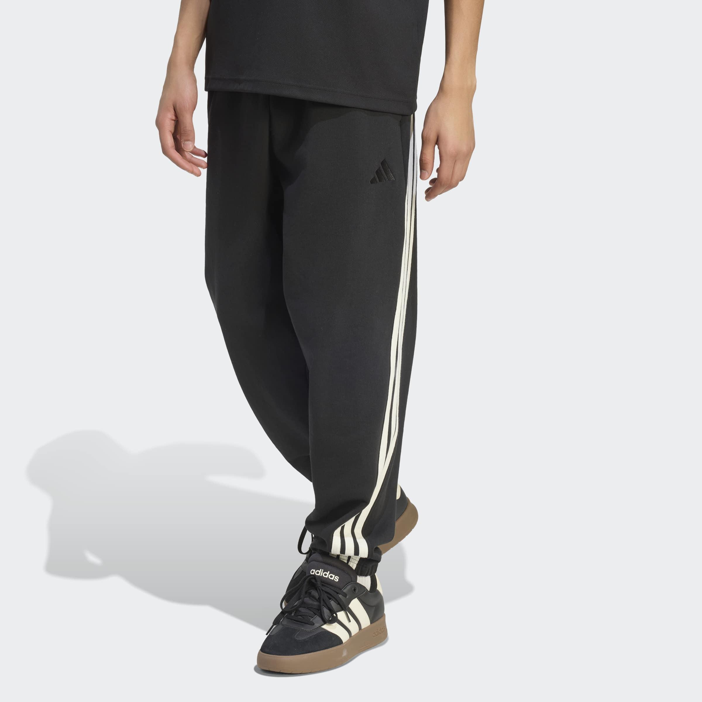 adidas Kit 3-Stripes Regular Cuffed Joggers, Black, A701_ONE, large image number 4