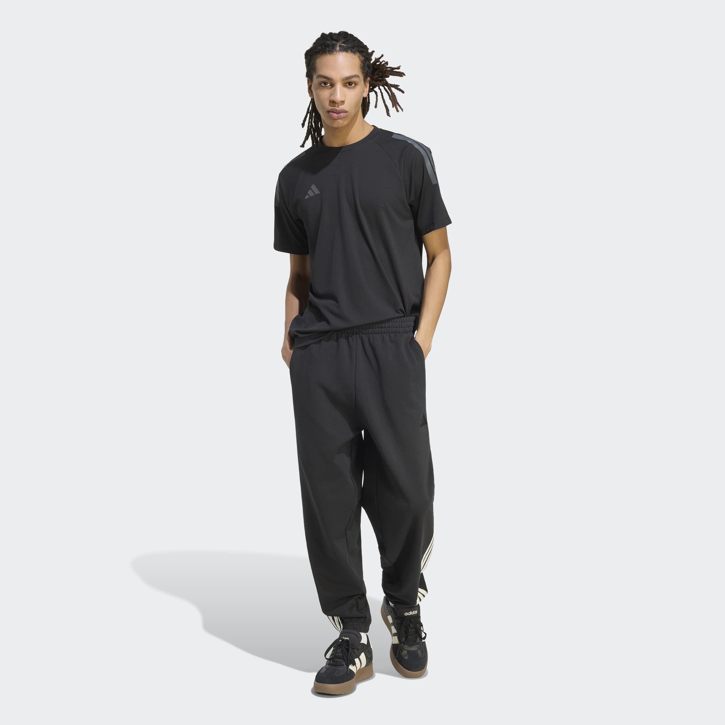 adidas Kit 3-Stripes Regular Cuffed Joggers, Black, A701_ONE, large image number 5