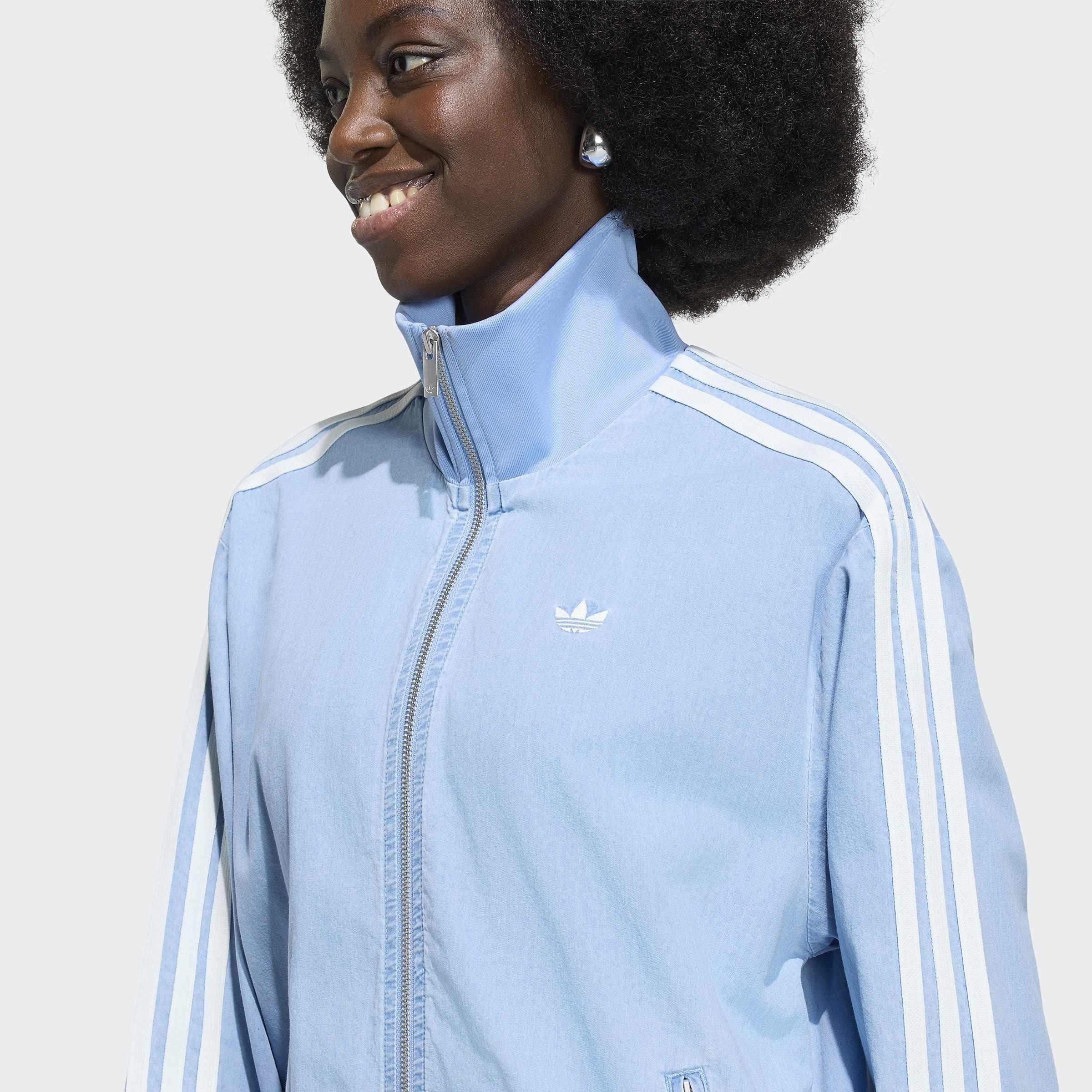 adidas Originals Summer Glow Light Denim Firebird Track Top, Blue, A701_ONE, large image number 3