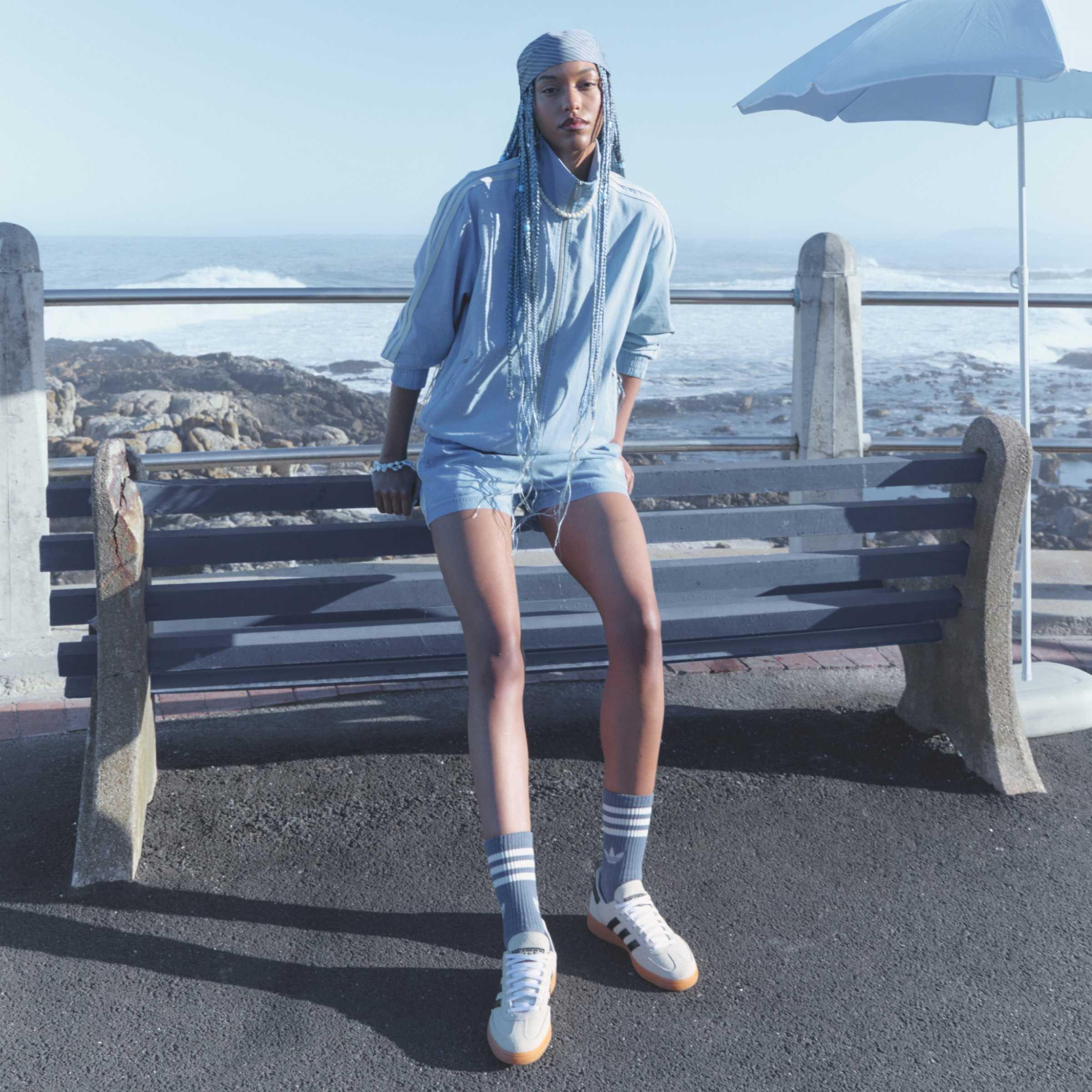 adidas Originals Summer Glow Light Denim Firebird Track Top, Blue, A701_ONE, large image number 6