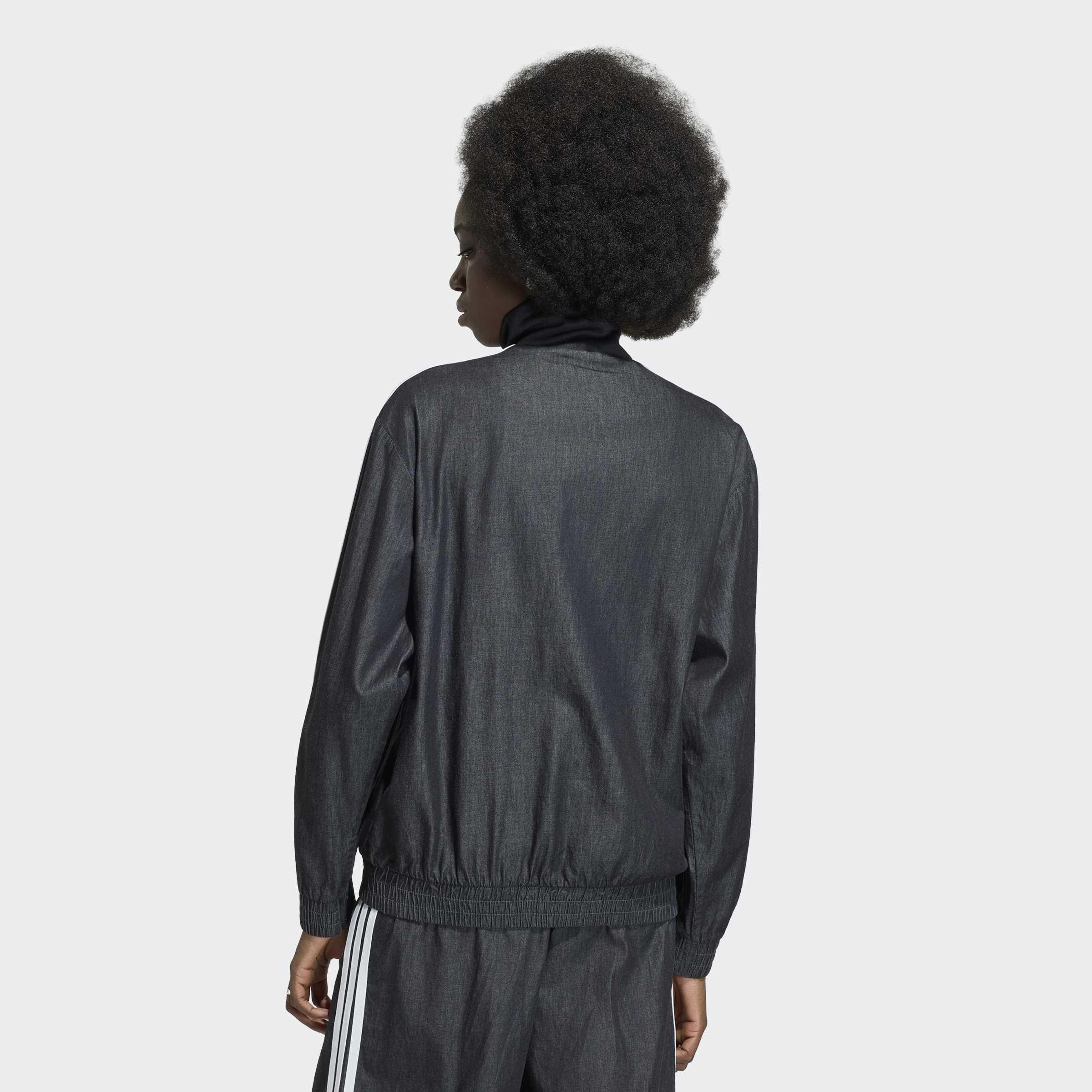 adidas Originals Summer Glow Light Denim Firebird Track Top, Black