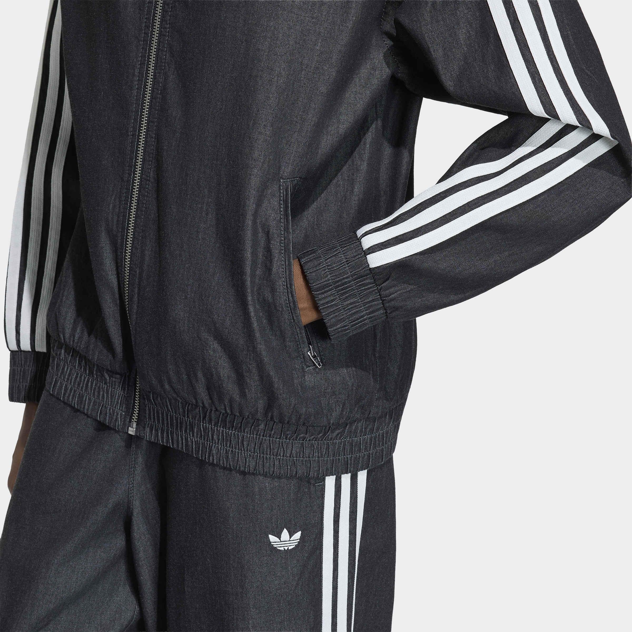 adidas Originals Summer Glow Light Denim Firebird Track Top, Black, A701_ONE, large image number 3