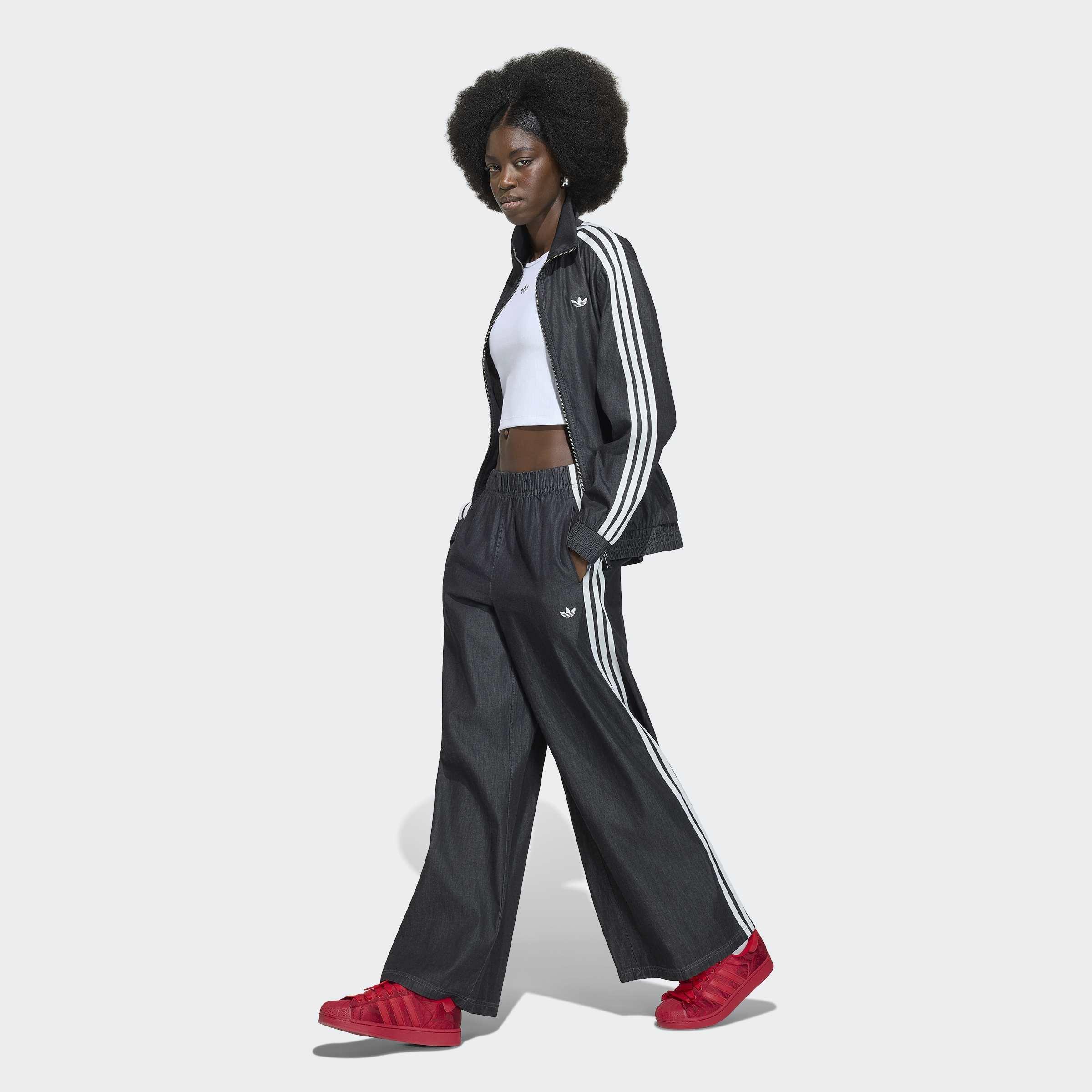 adidas Originals Summer Glow Light Denim Firebird Track Top, Black, A701_ONE, large image number 4