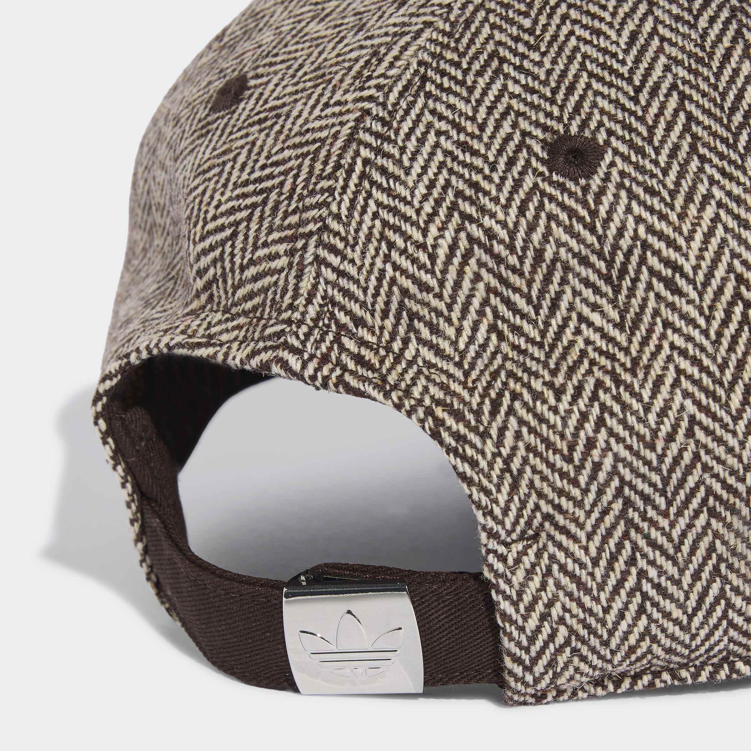 Unisex adidas Originals Tweed Baseball Cap, Brown, A701_ONE, large image number 2