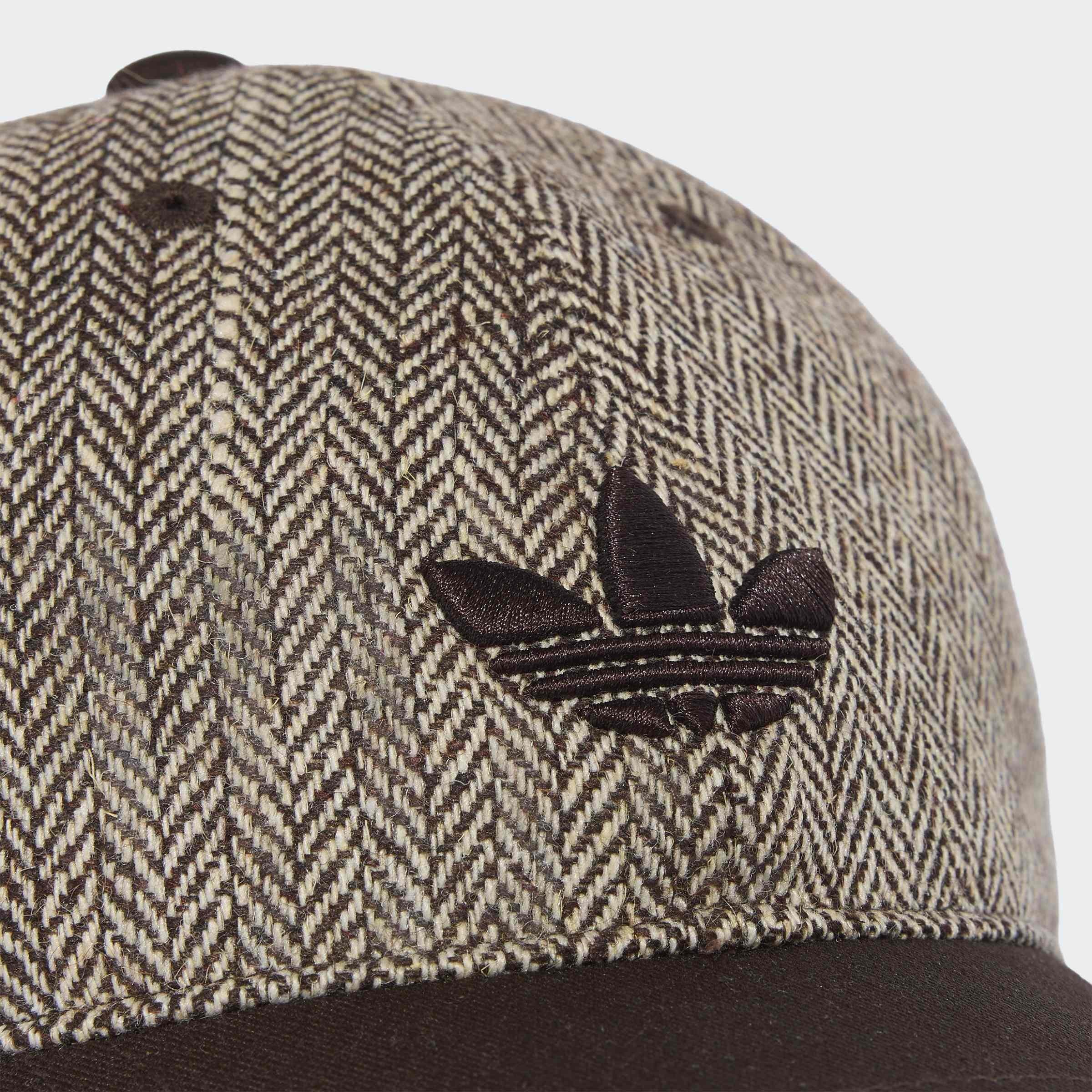 Unisex adidas Originals Tweed Baseball Cap, Brown, A701_ONE, large image number 3