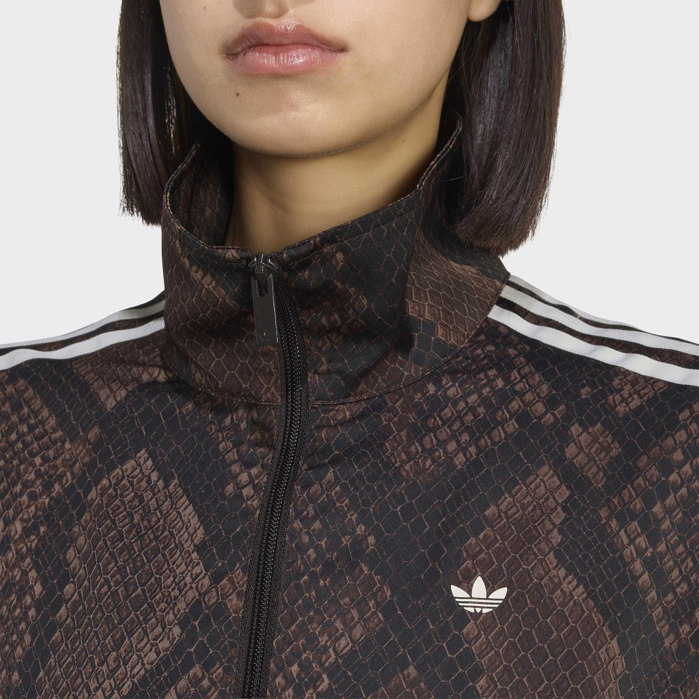 Satin Snake Print Firebird Track Jacket, Brown, A701_ONE, large image number 3