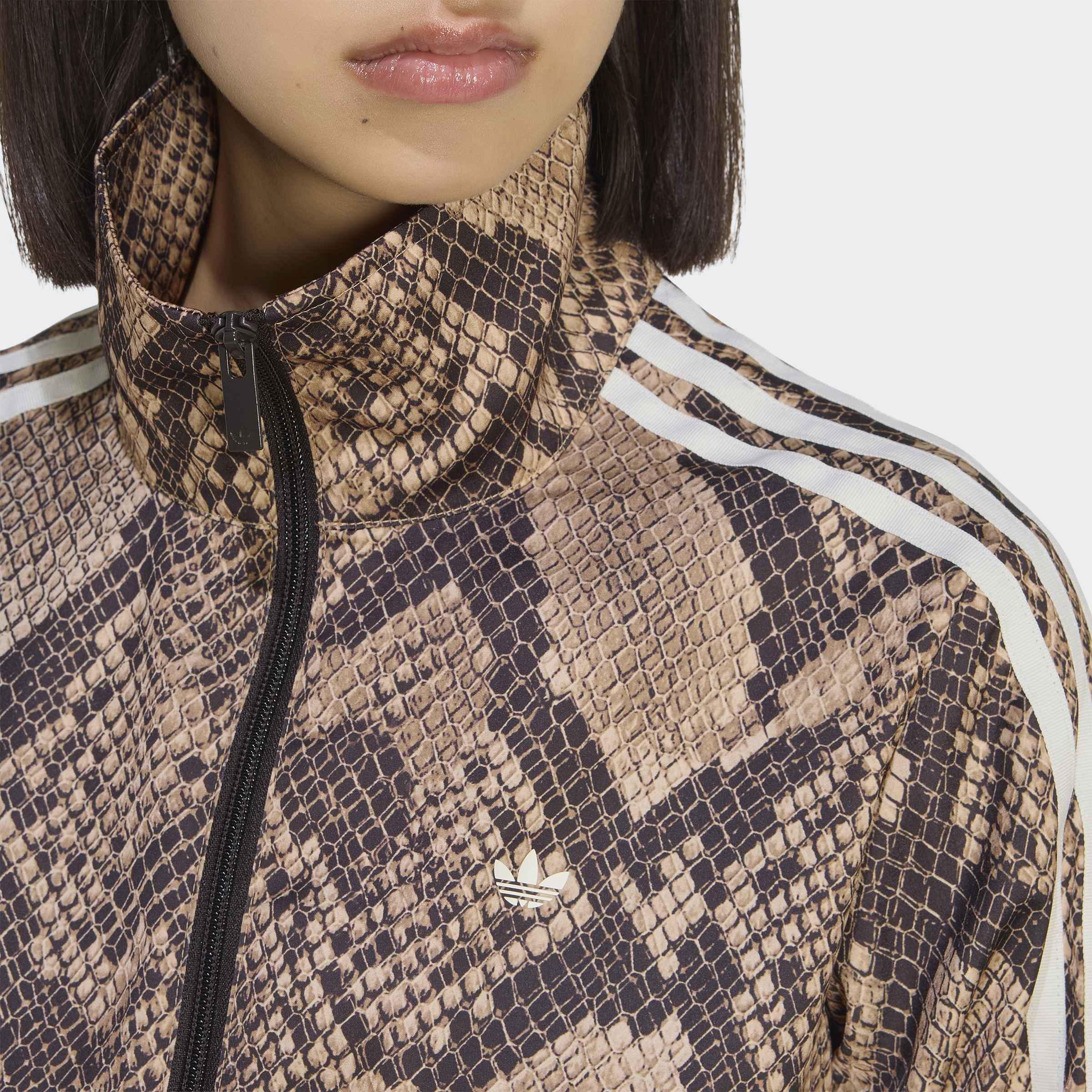 Satin Snake Print Firebird Track Jacket, Beige, A701_ONE, large image number 3