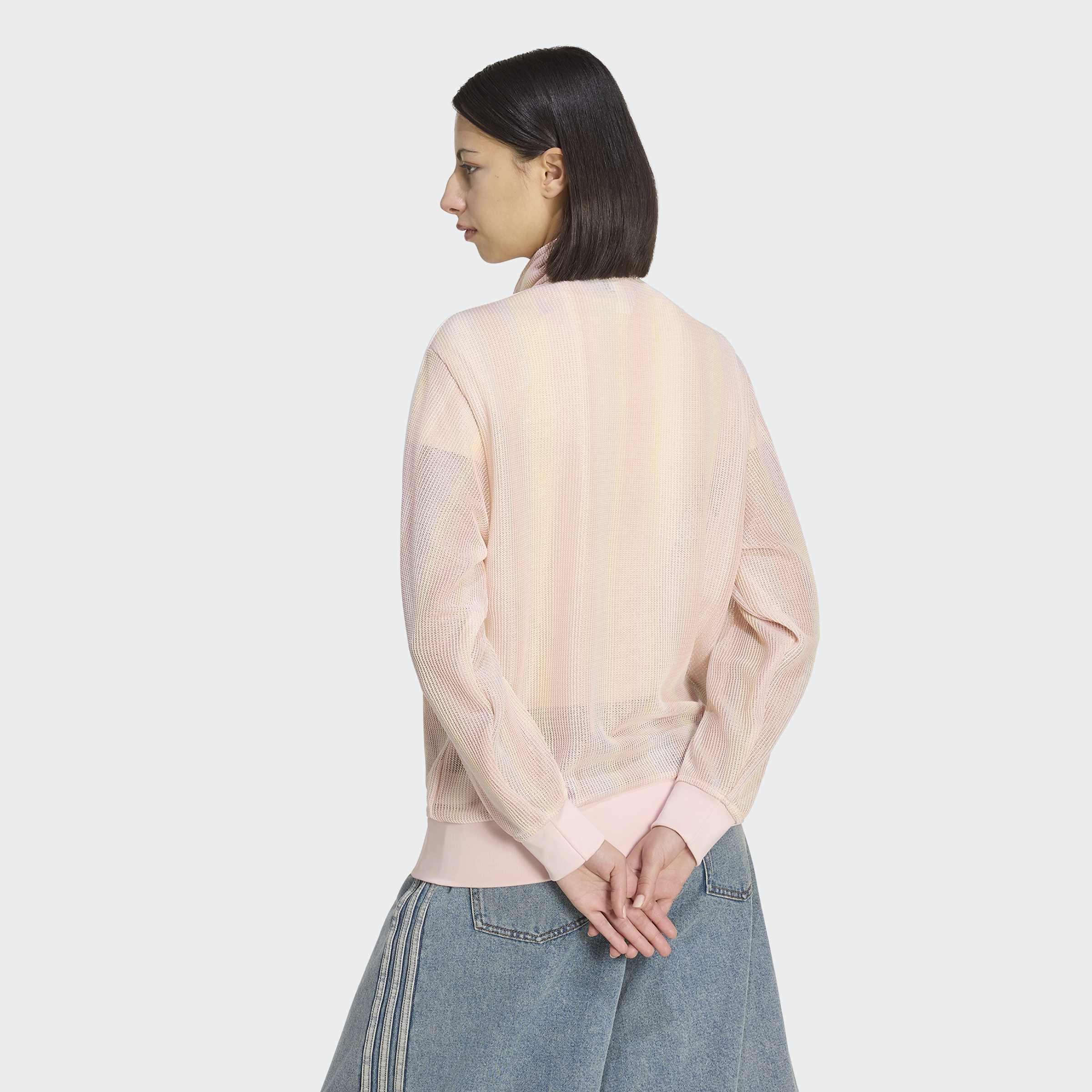 adidas Originals Summer Glow Knitted Firebird Track Top, Pink