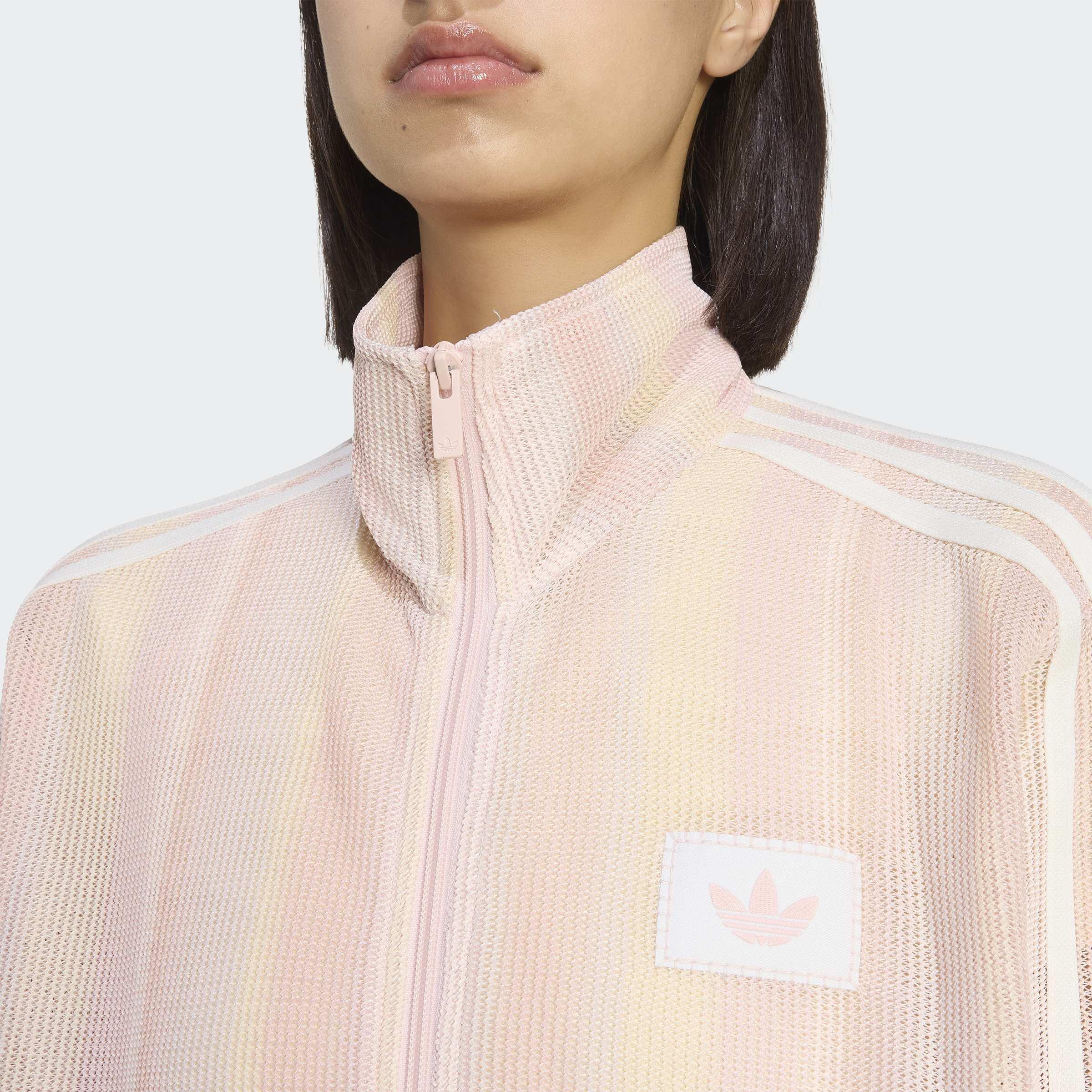 adidas Originals Summer Glow Knitted Firebird Track Top, Pink, A701_ONE, large image number 2