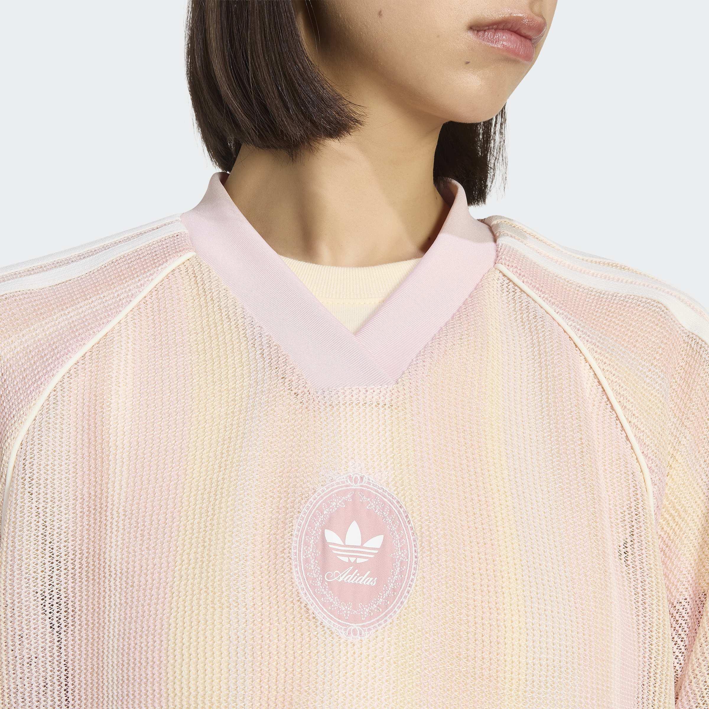 adidas Originals Summer Glow Knitted Oversized Jersey, Pink, A701_ONE, large image number 2