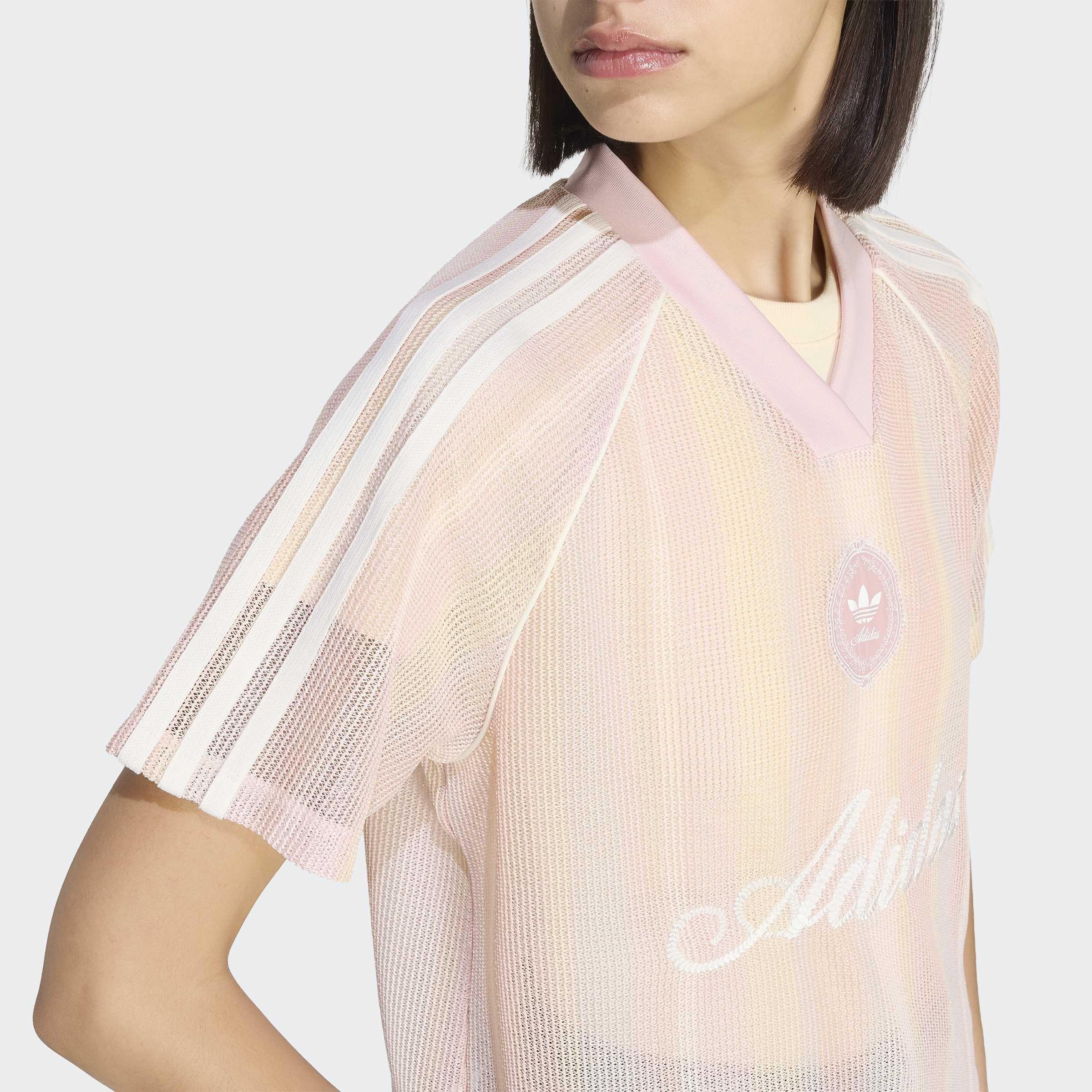 adidas Originals Summer Glow Knitted Oversized Jersey, Pink, A701_ONE, large image number 3