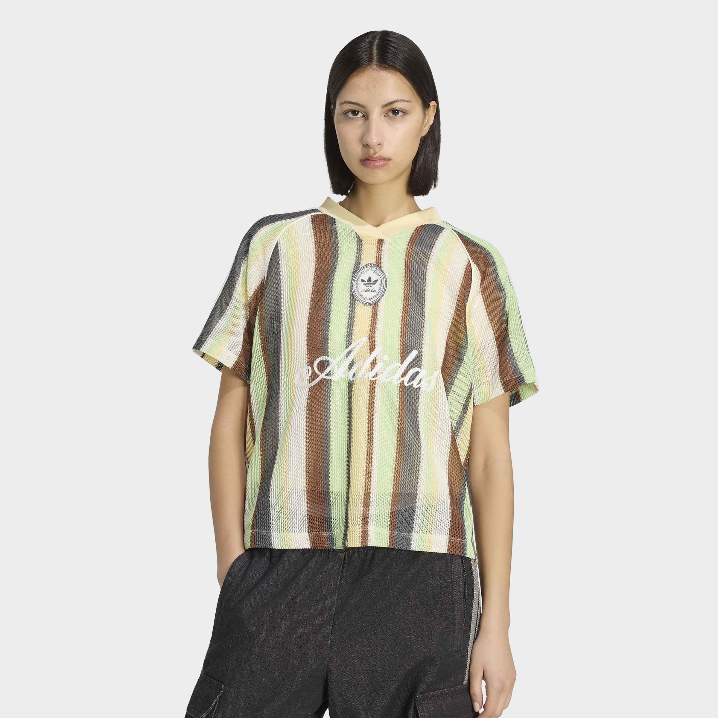 adidas Originals Summer Glow Knitted Oversized Jersey, Yellow, A701_ONE, large image number 4